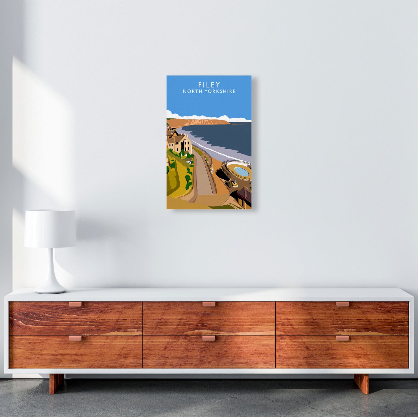 Filey North Yorkshire Framed Digital Art Print by Richard O'Neill A3 Canvas