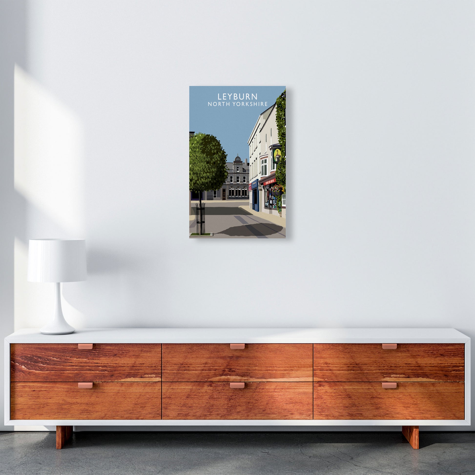 Leyburn North Yorkshire Framed Digital Art Print by Richard O'Neill A3 Canvas