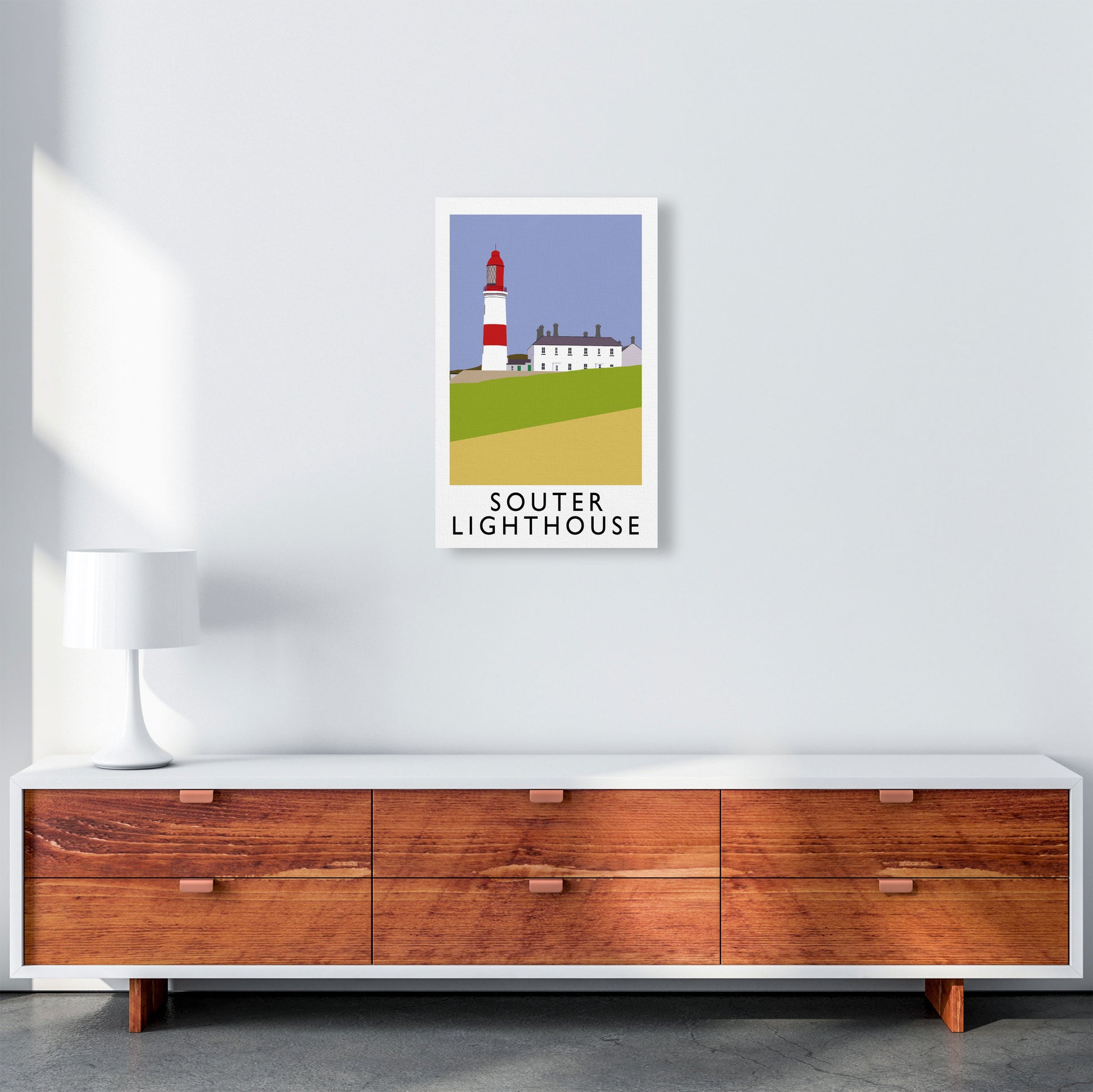 Souter Lighthouse Framed Digital Art Print by Richard O'Neill A3 Canvas