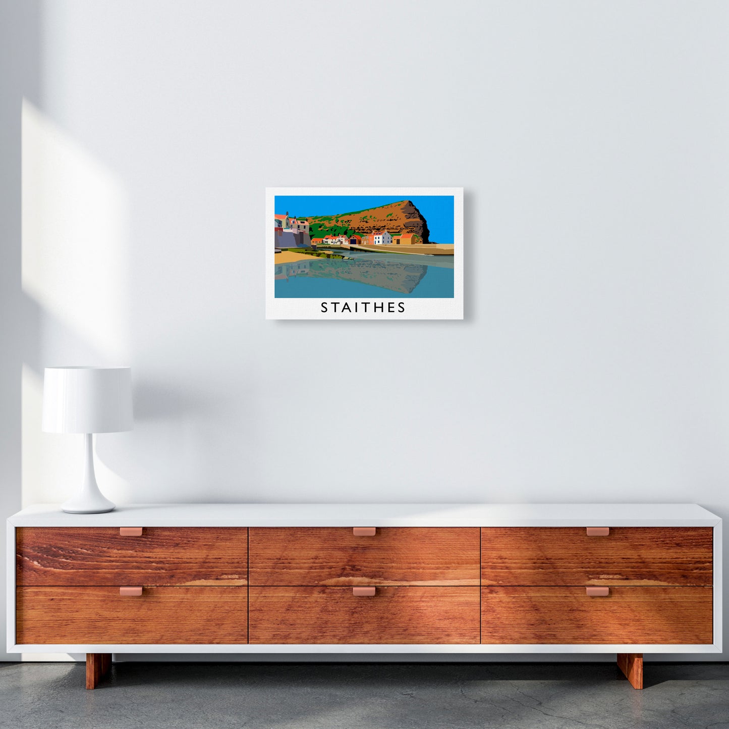 Staithes Art Print by Richard O'Neill A3 Canvas