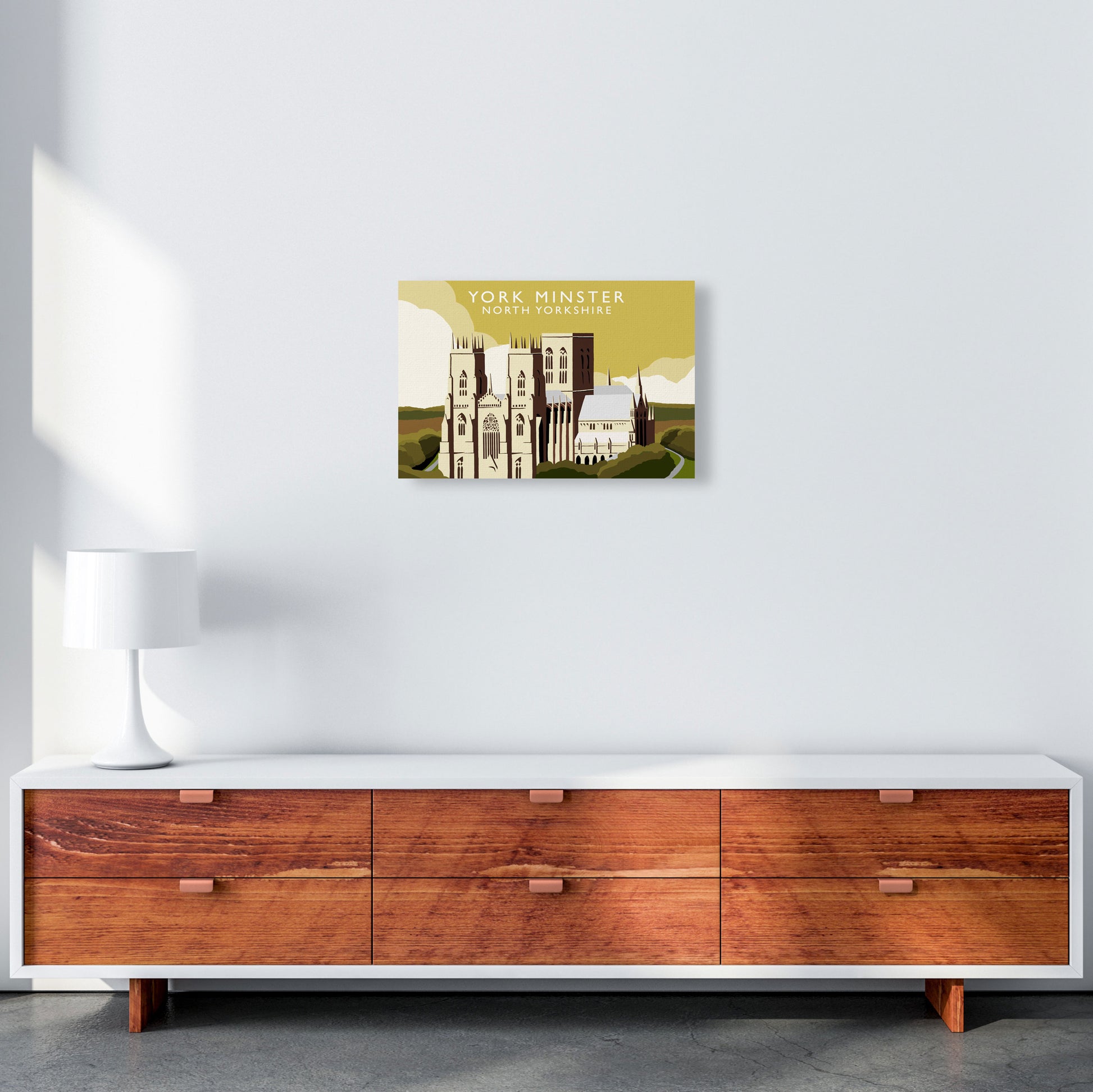 York Minster by Richard O'Neill Yorkshire Art Print, Vintage Travel Poster A3 Canvas