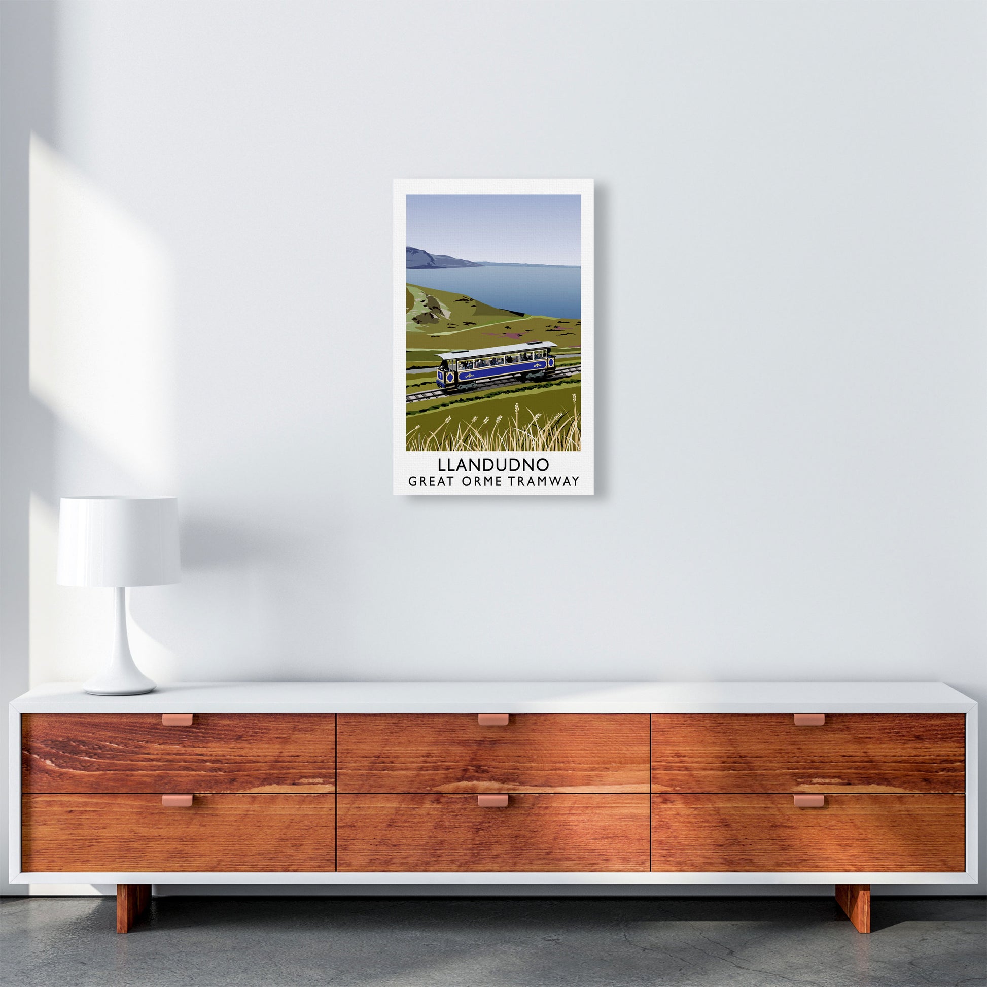 Llando Great Orme Tramway Art Print by Richard O'Neill A3 Canvas