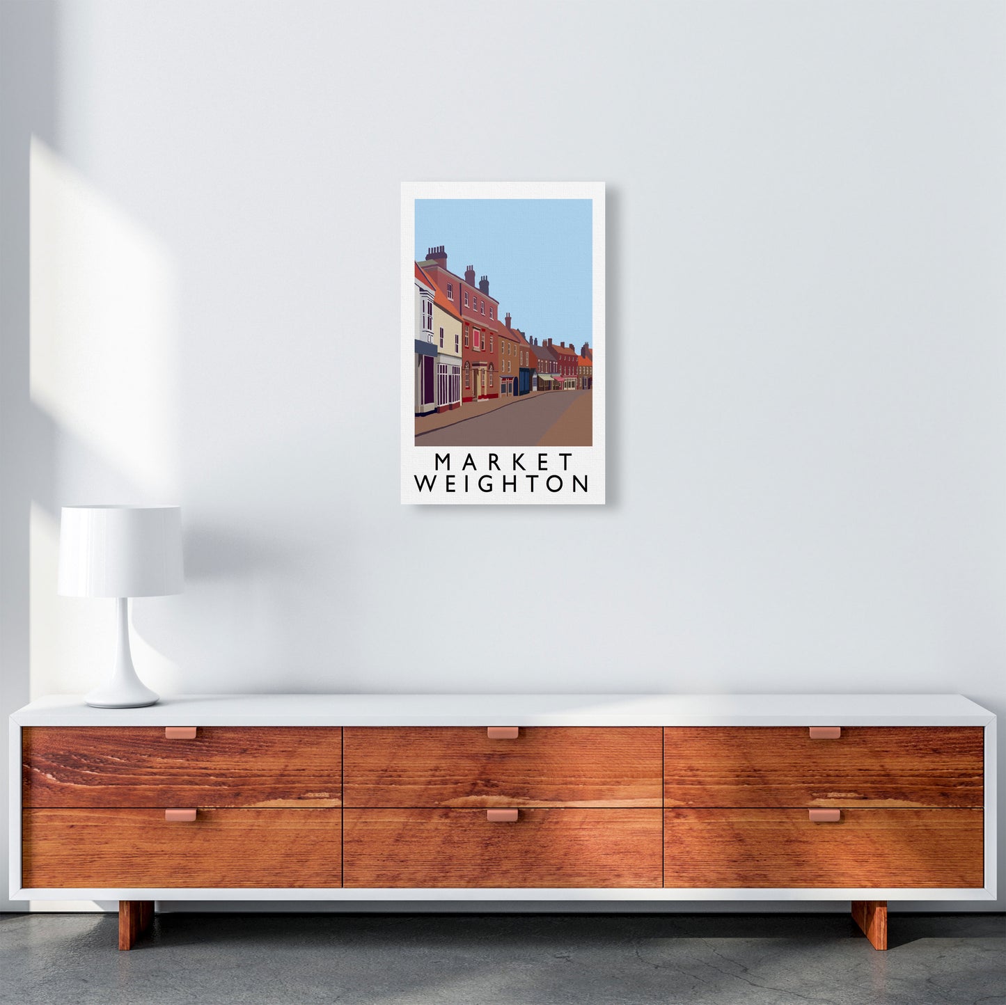 Market Weighton by Richard O'Neill Yorkshire Art Print, Vintage Travel Poster A3 Canvas