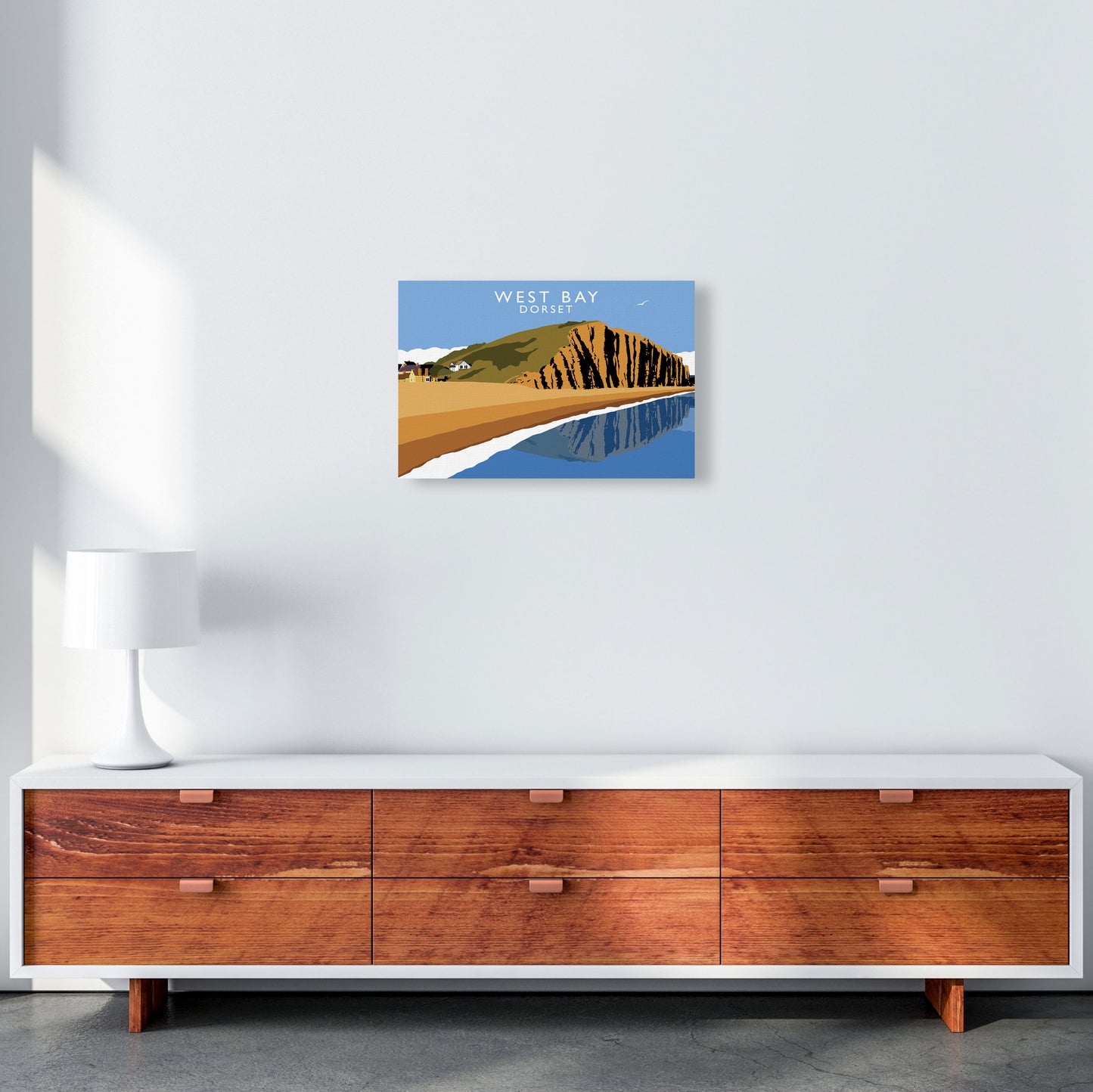 West Bay Dorset Framed Digital Art Print by Richard O'Neill A3 Canvas