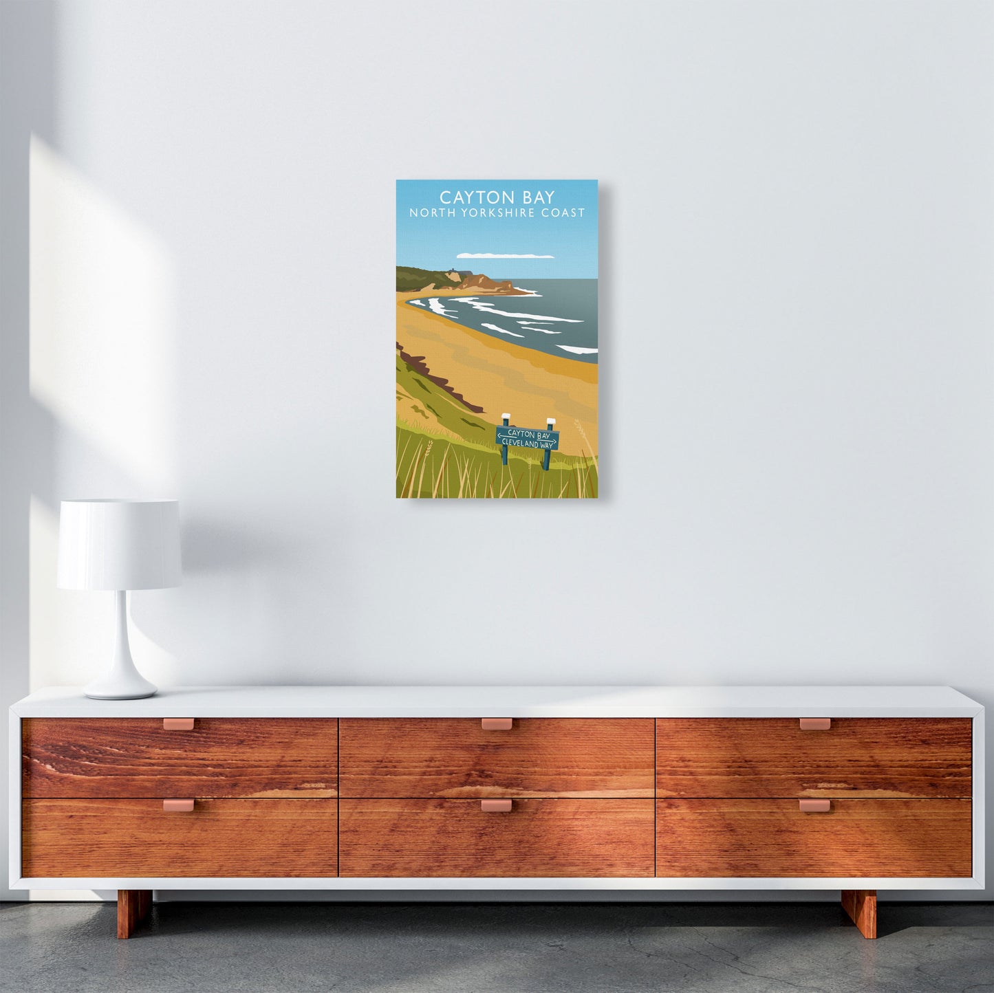 Cayton Bay North Yorkshire Coast Framed Digital Art Print by Richard O'Neill A3 Canvas