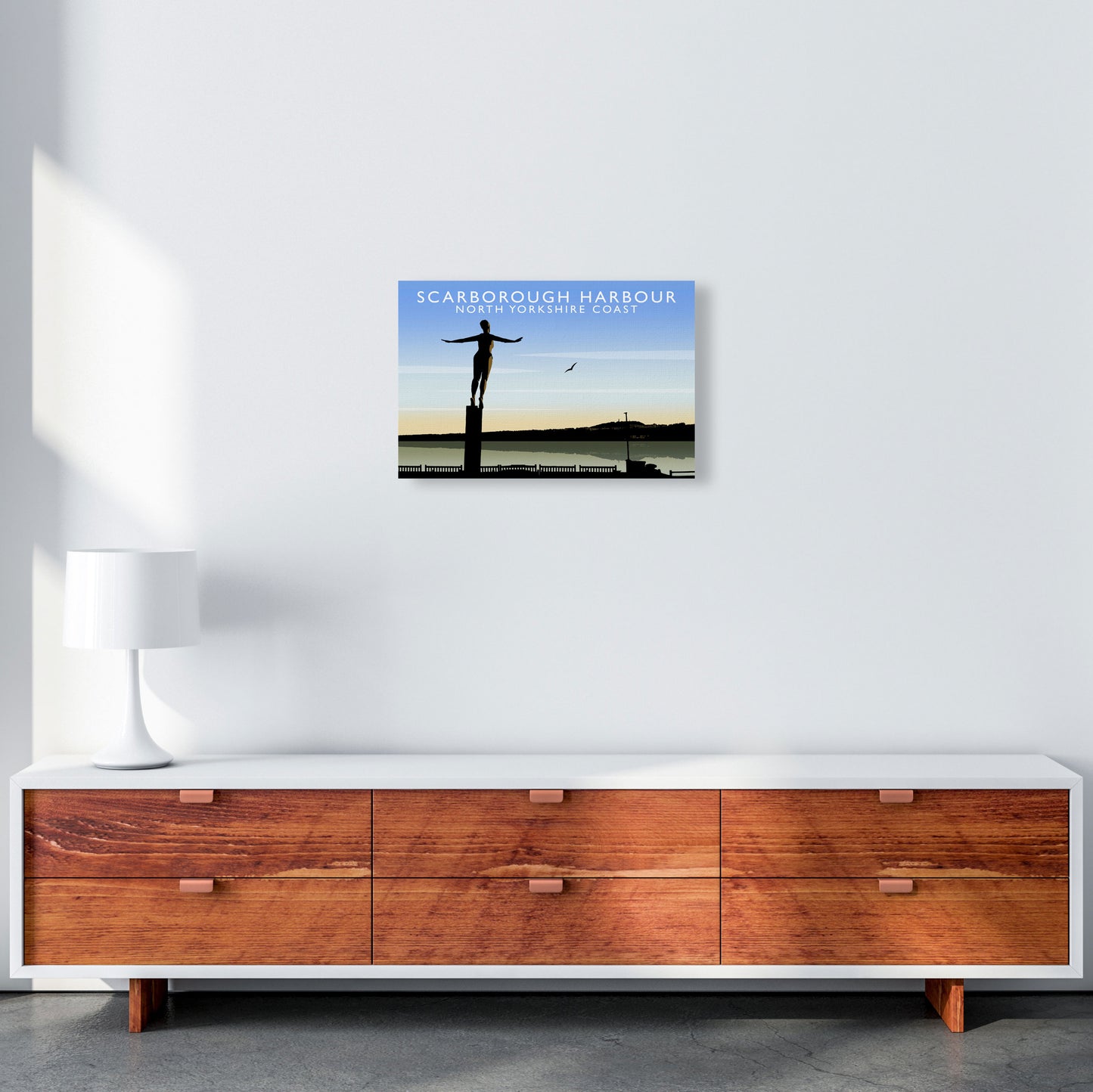 Scarborough Harbour (Landscape) by Richard O'Neill Yorkshire Art Print A3 Canvas