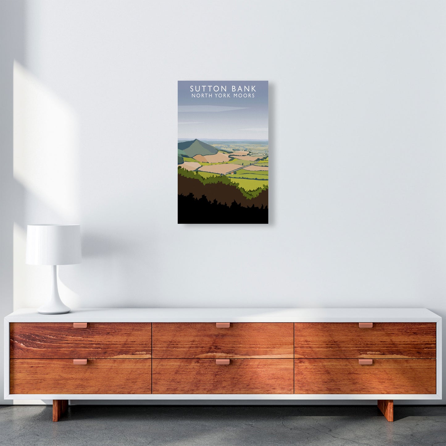 Sutton Bank (Portrait) by Richard O'Neill Yorkshire Art Print, Travel Poster A3 Canvas