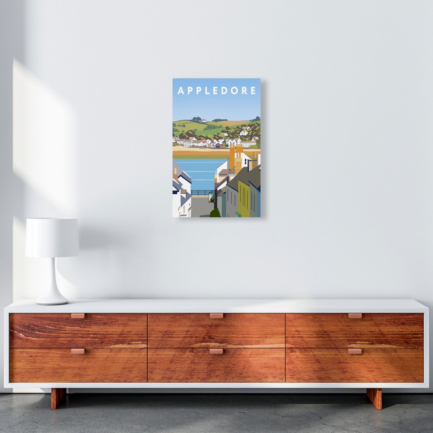 Appledore Framed Digital Art Print by Richard O'Neill A3 Canvas