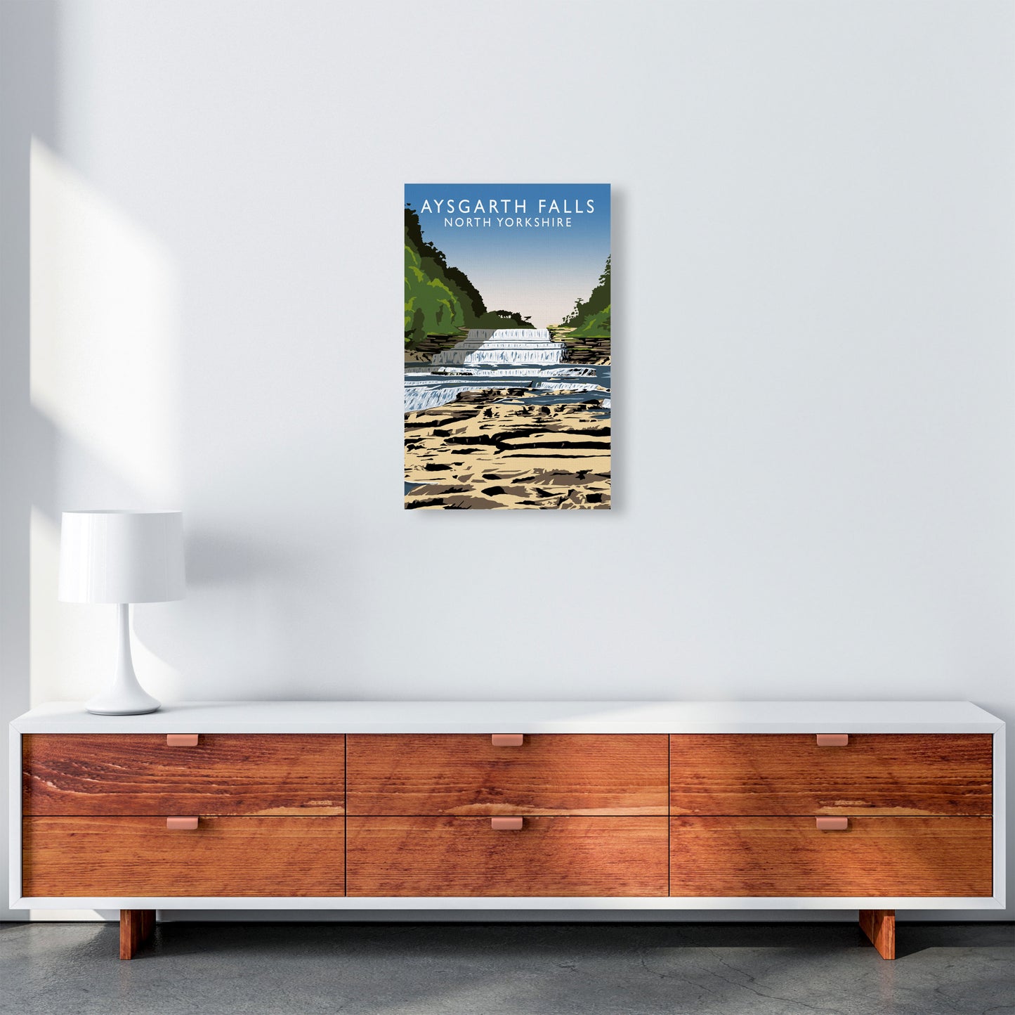 Aysgarth Falls2 Portrait by Richard O'Neill A3 Canvas