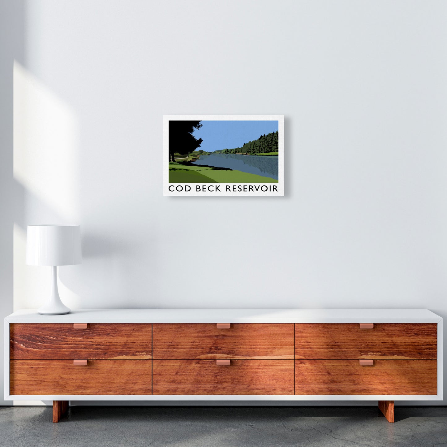 Cod Beck Reservoir by Richard O'Neill A3 Canvas