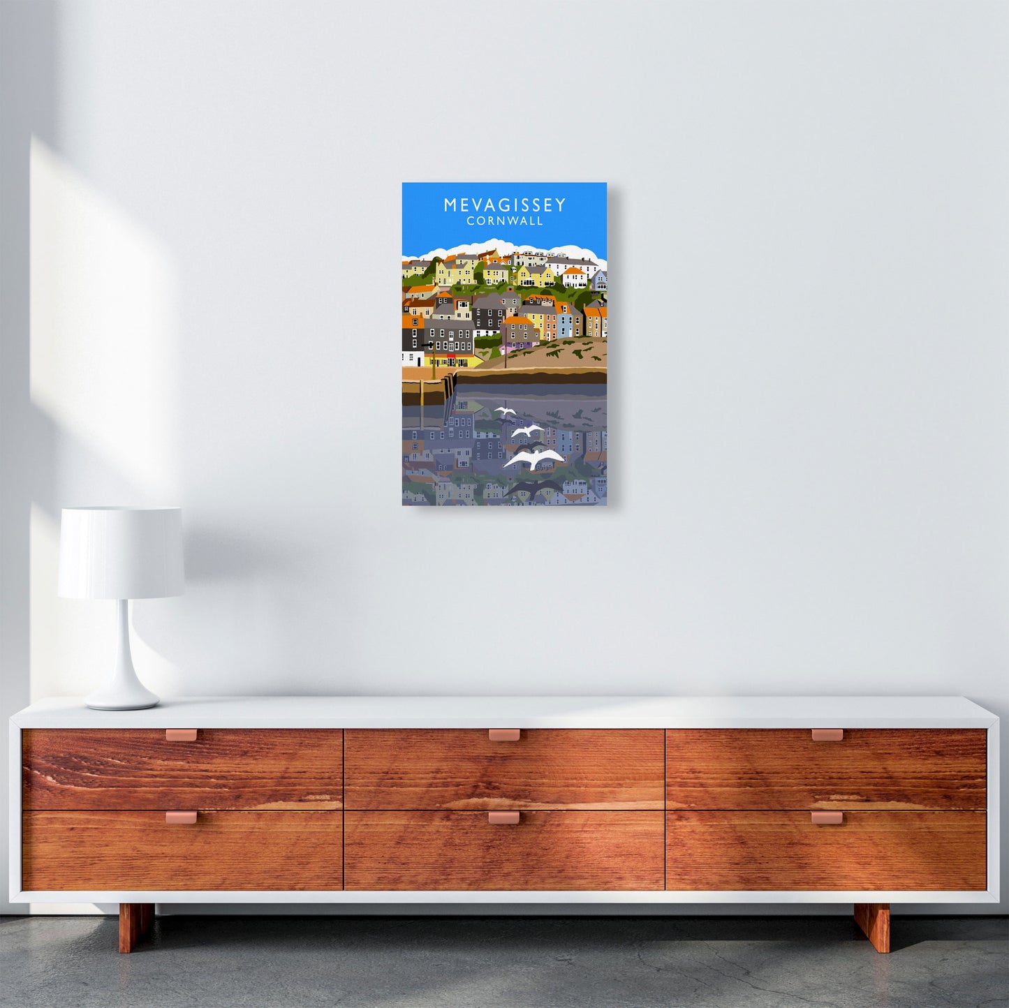 Mevagissey Cornwall Framed Digital Art Print by Richard O'Neill A3 Canvas