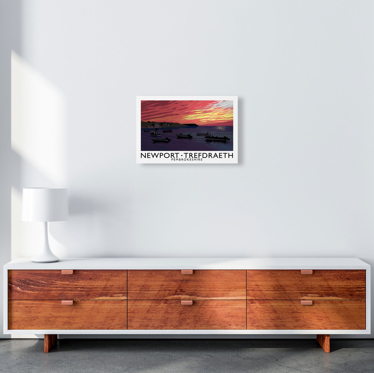Newport Trefdraeth Pembrokeshire Travel Art Print by Richard O'Neill A3 Canvas