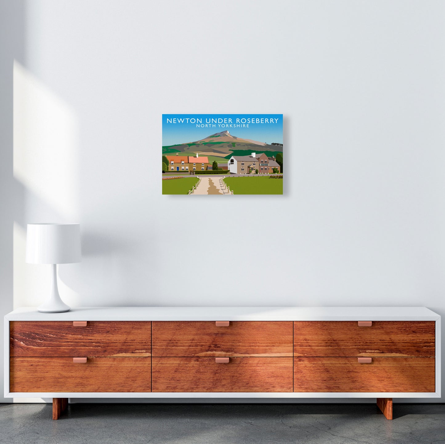 Newton Under Roseberry North Yorkshire Digital Art Print by Richard O'Neill A3 Canvas