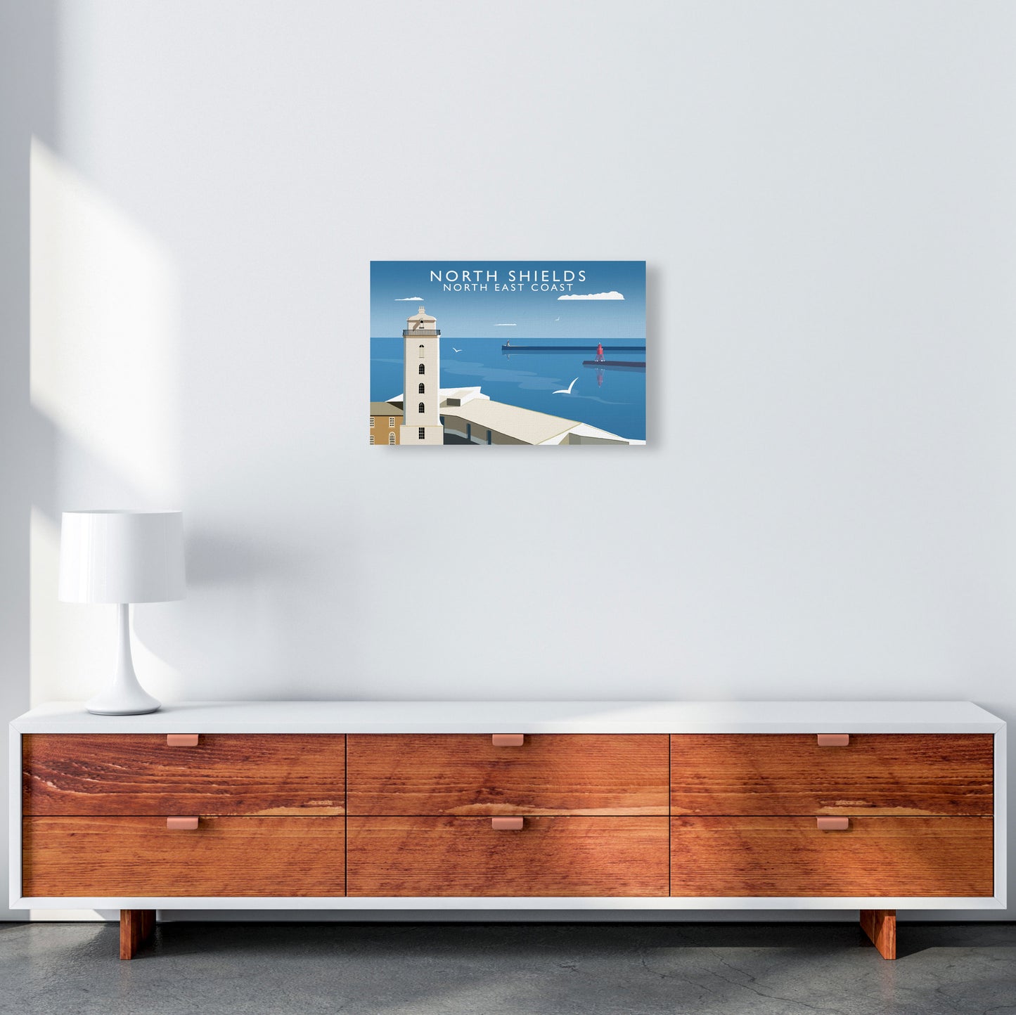 North Shields East Coast Travel Art Print by Richard O'Neill A3 Canvas