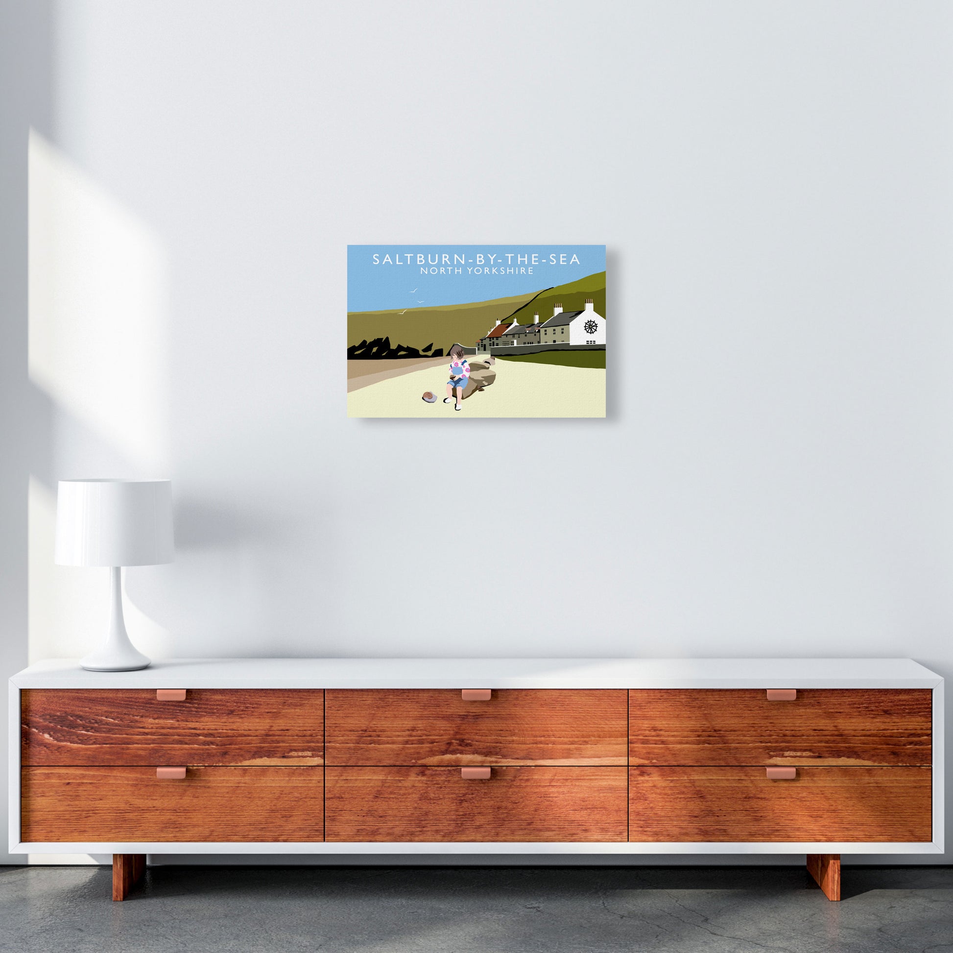 Saltburn-By-The-Sea North Yorkshire Travel Art Print by Richard O'Neill A3 Canvas
