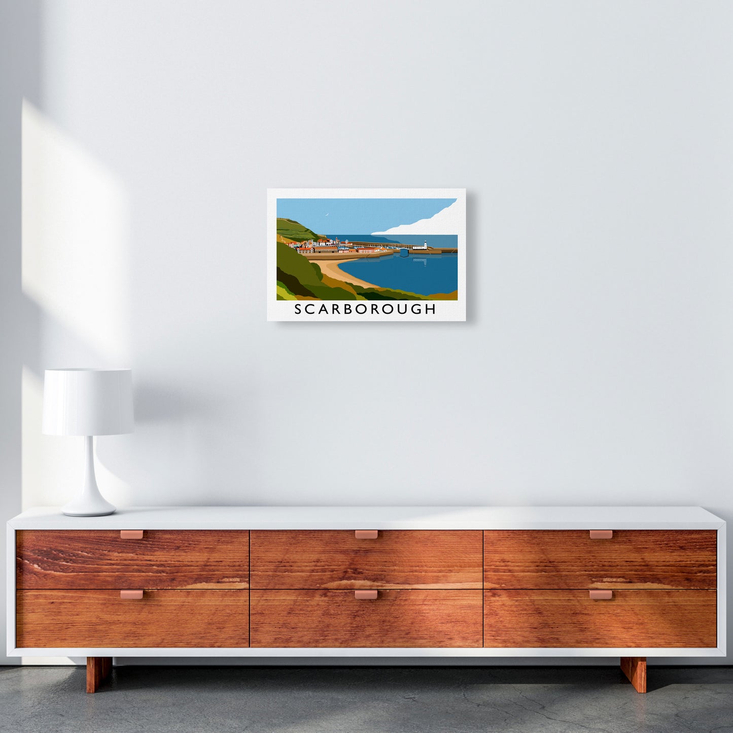 Scarborough Art Print by Richard O'Neill, Framed Wall Art A3 Canvas