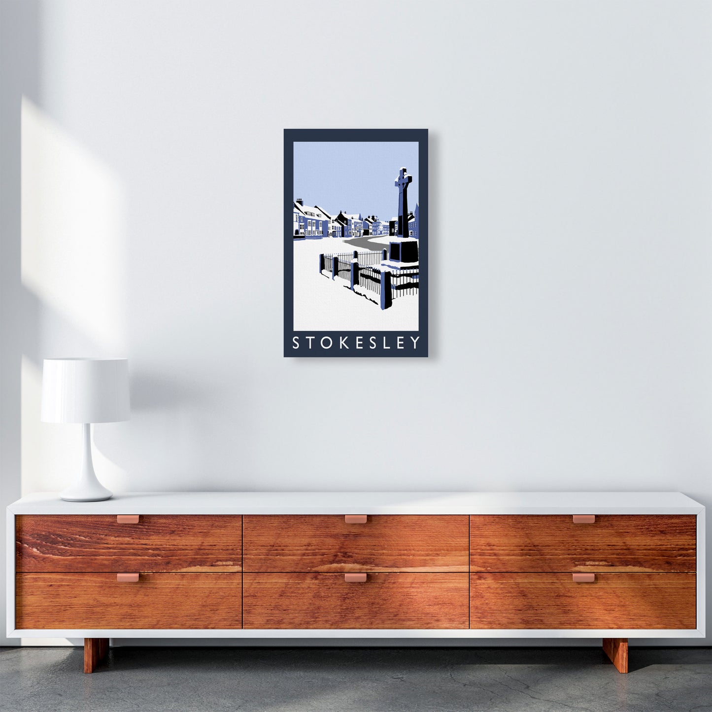 Stokesley In Snow Portrait by Richard O'Neill A3 Canvas