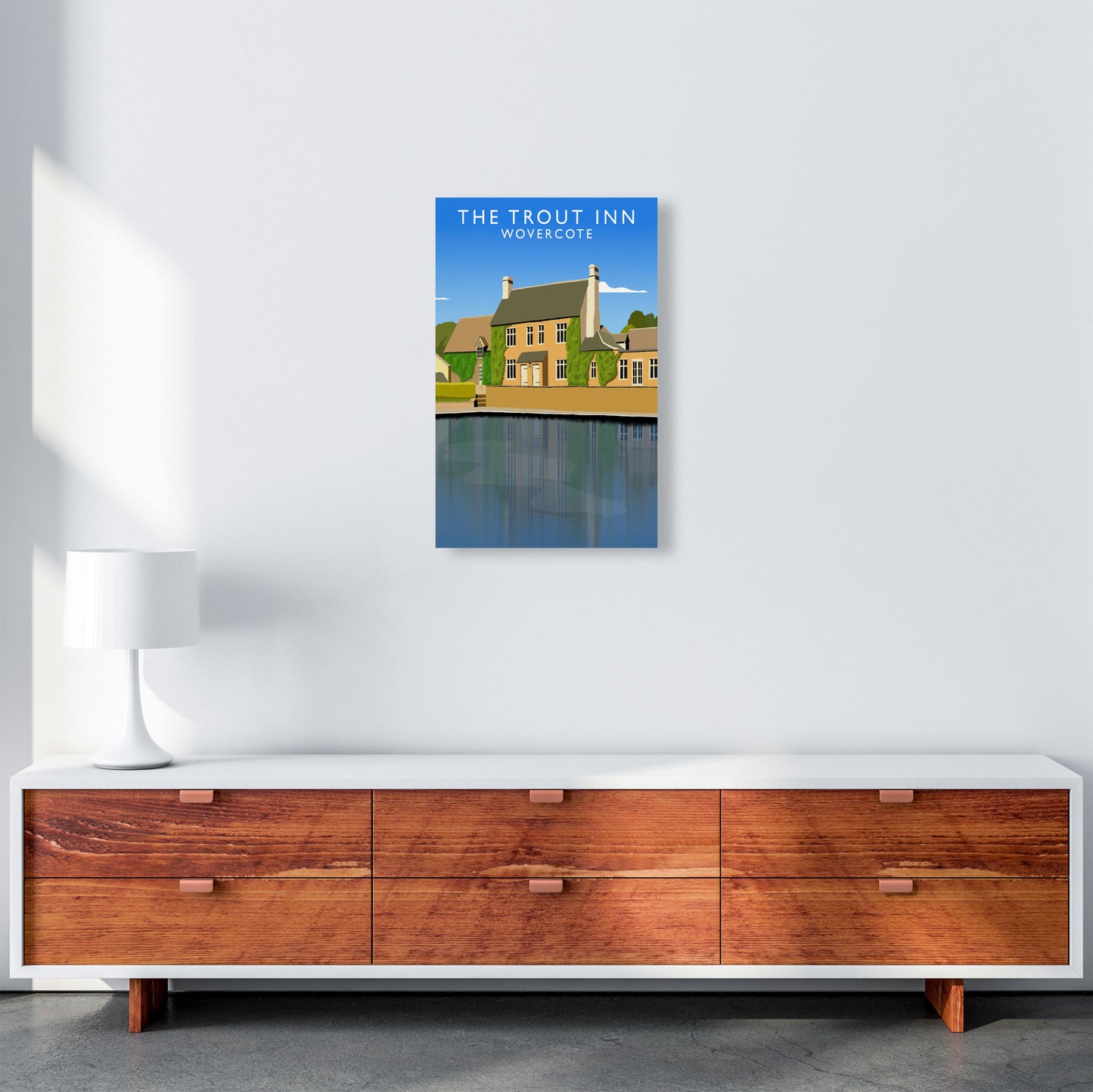 The Trout Inn Wolvercote Travel Art Print by Richard O'Neill A3 Canvas