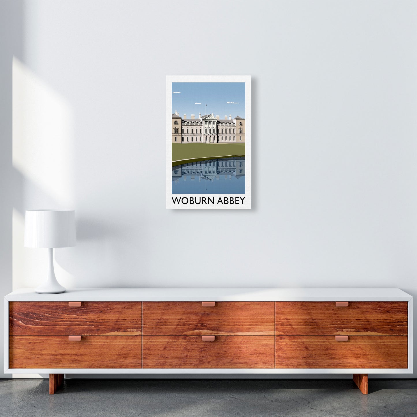 Woburn Abbey Travel Art Print by Richard O'Neill, Framed Wall Art A3 Canvas