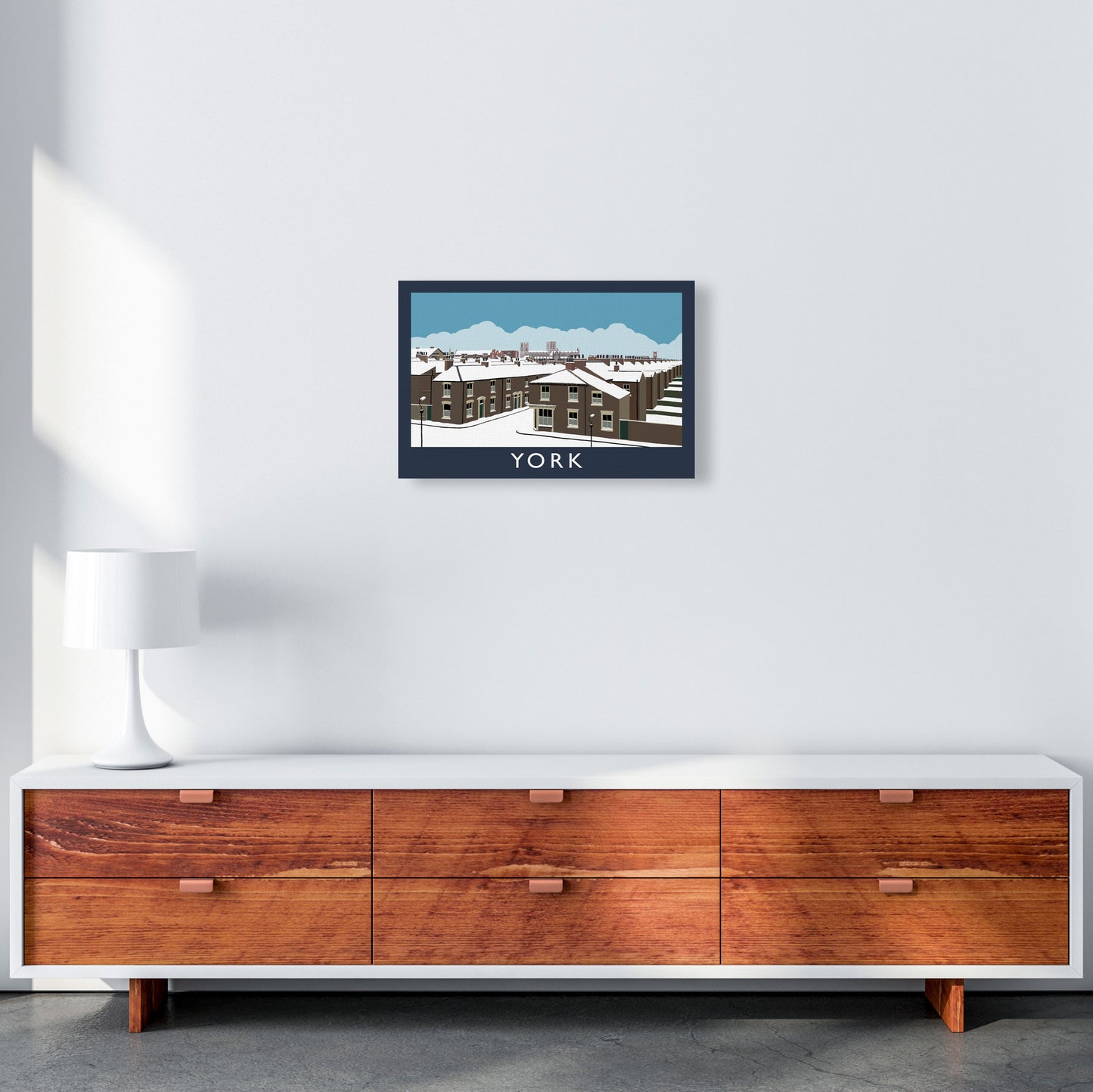 York Travel Art Print by Richard O'Neill, Framed Wall Art A3 Canvas