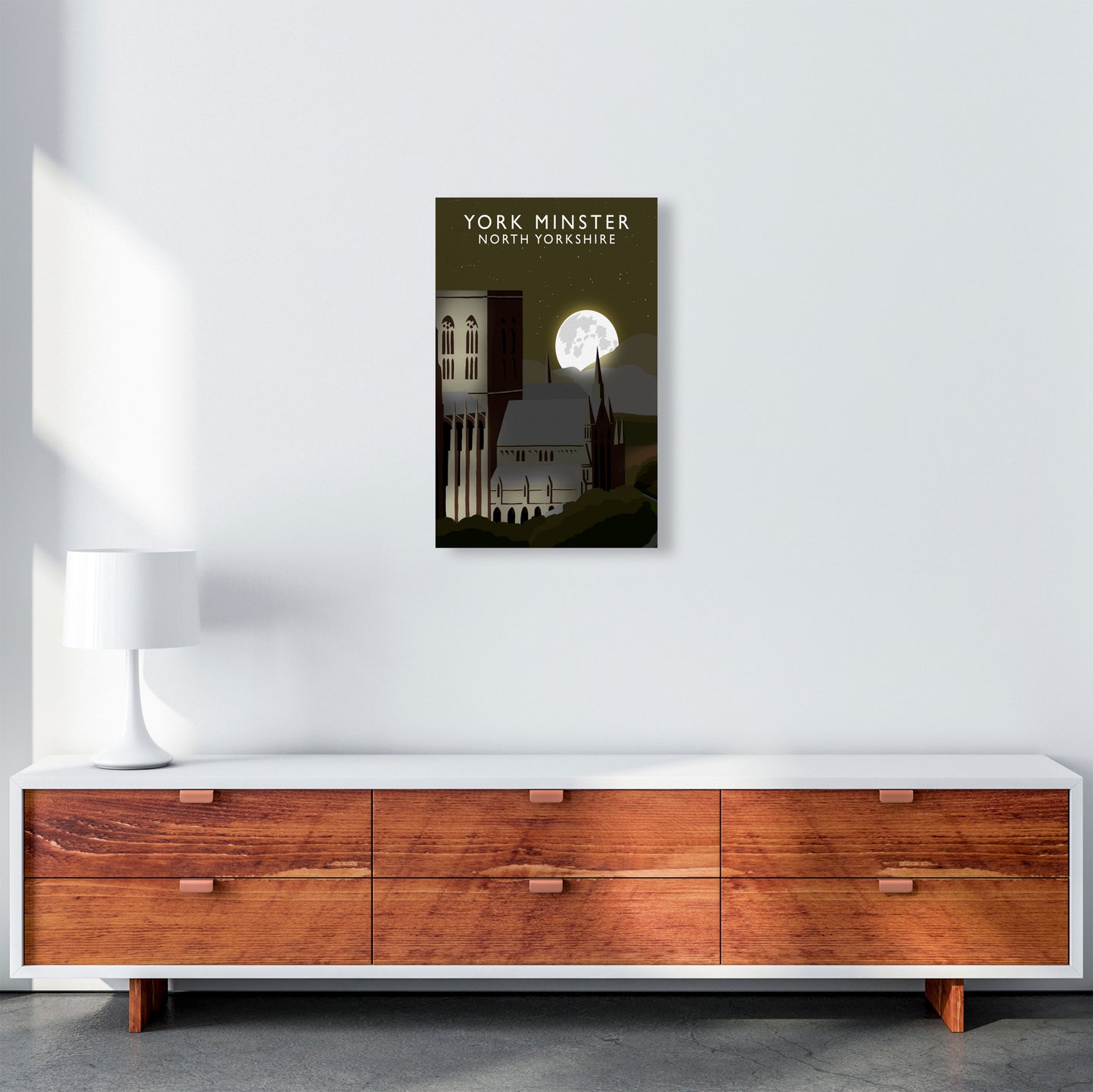 York Minster Travel Art Print by Richard O'Neill, Framed Wall Art A3 Canvas