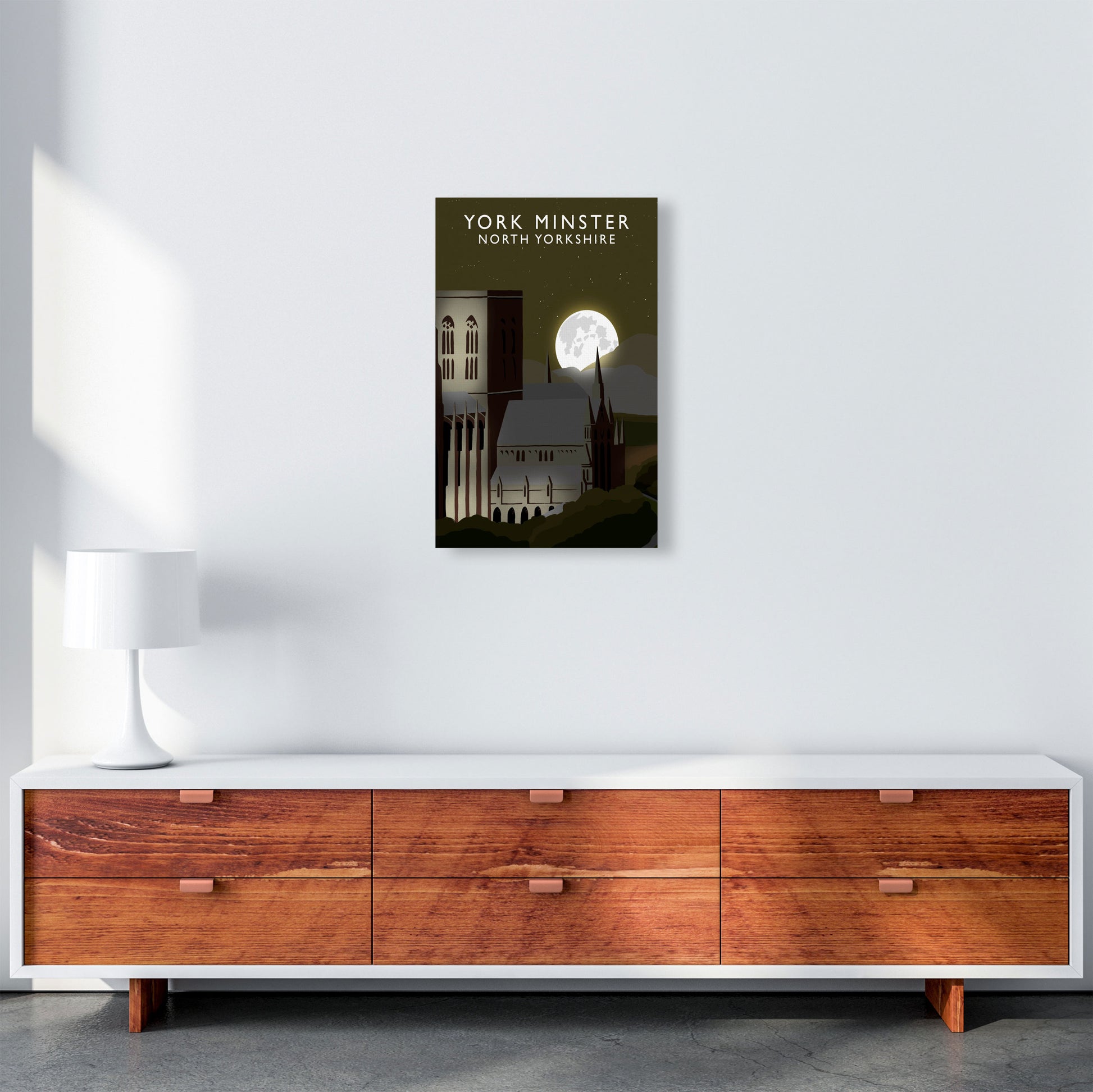 York Minster Travel Art Print by Richard O'Neill, Framed Wall Art A3 Canvas