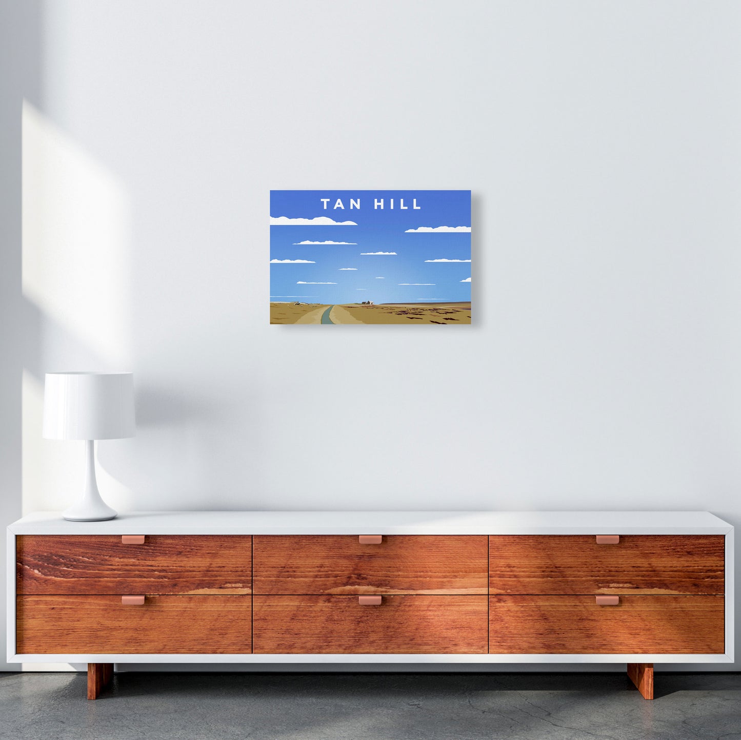 Tan Hill Digital Art Print by Richard O'Neill, Framed Wall Art A3 Canvas