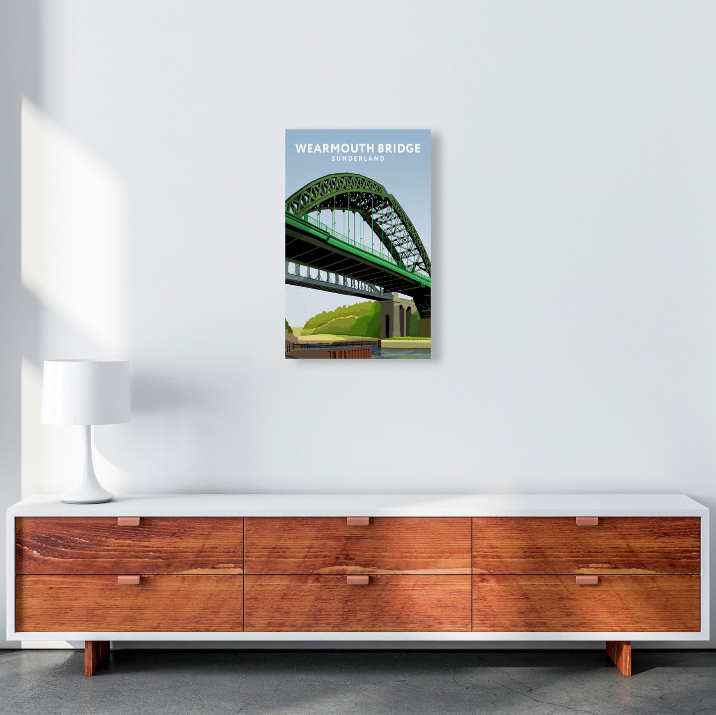 Wearmouth Bridge Portrait by Richard O'Neill A3 Canvas