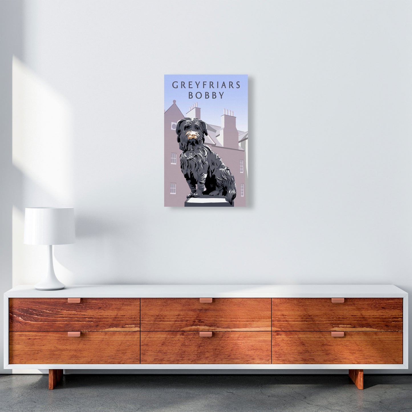 Greyfriars Bobby Portrait by Richard O'Neill A3 Canvas