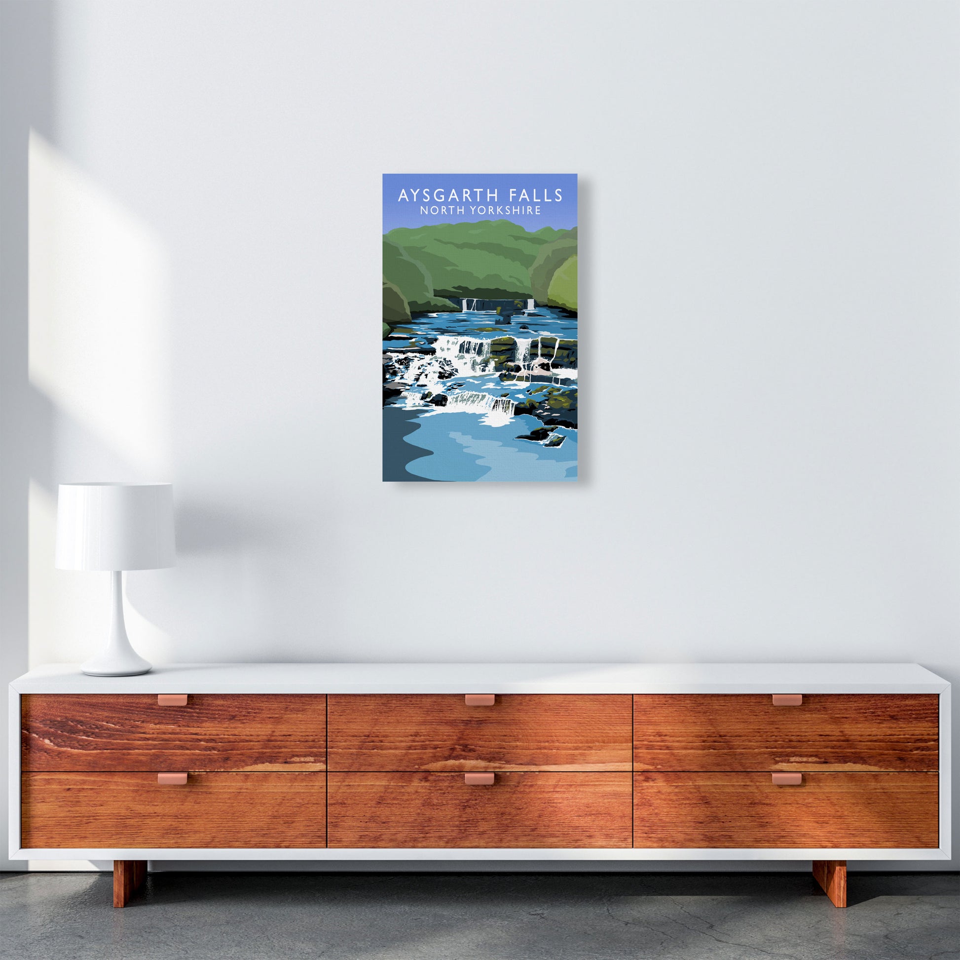 Aysgarth Falls Portrait by Richard O'Neill A3 Canvas