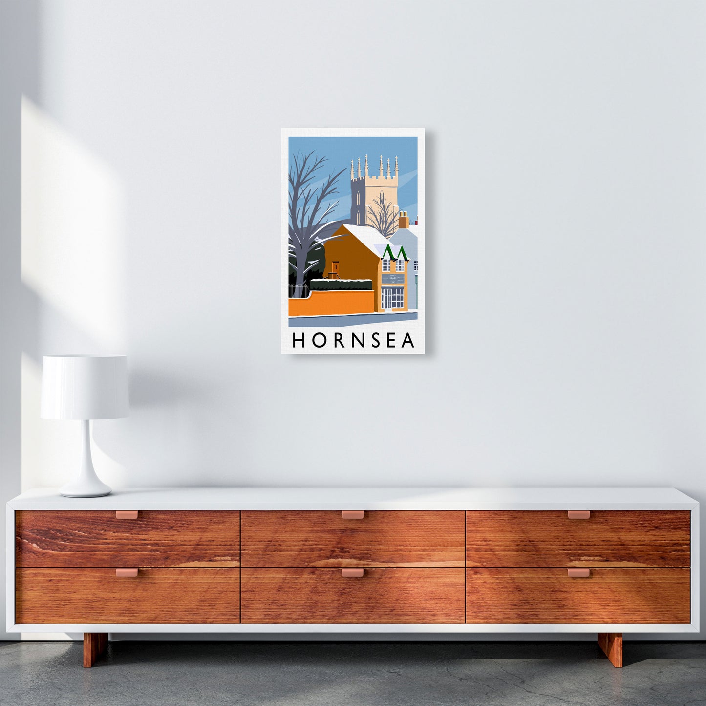 Hornsea (snow) portrait by Richard O'Neill A3 Canvas