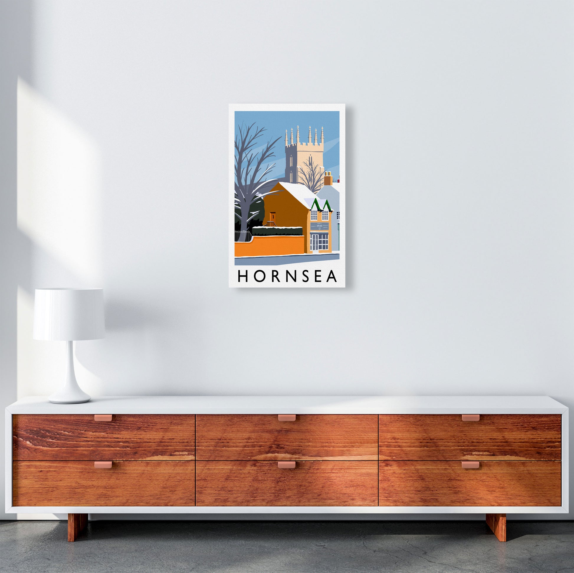 Hornsea (snow) portrait by Richard O'Neill A3 Canvas