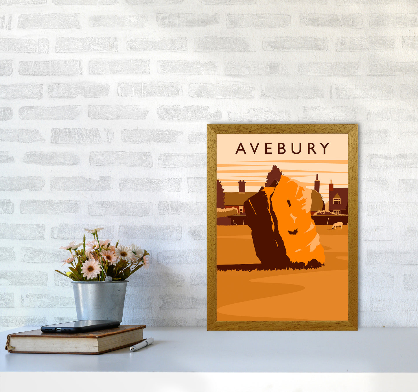 Avebury portrait Travel Art Print by Richard O'Neill A3 Print Only