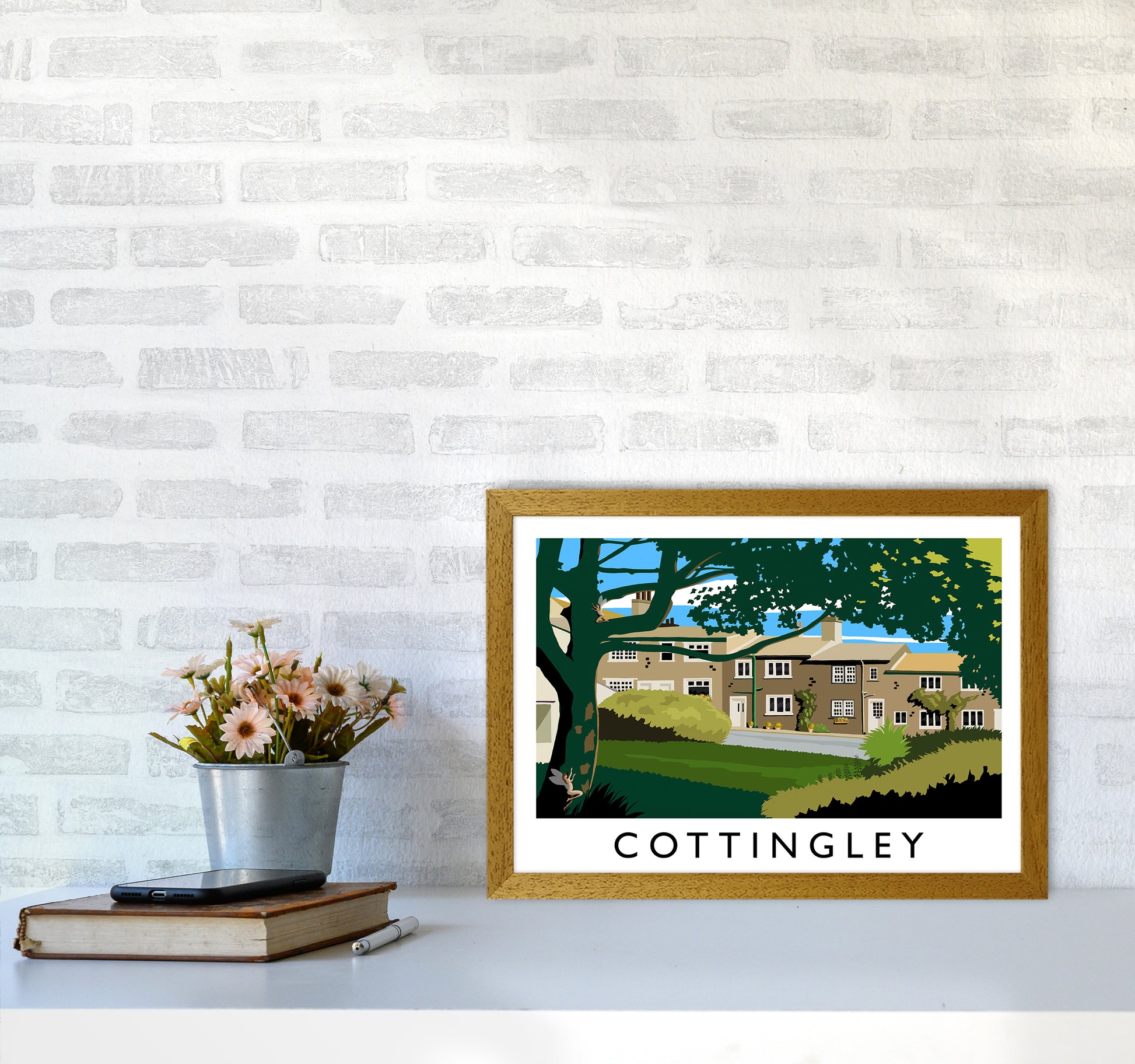 Cottingley Travel Art Print by Richard O'Neill A3 Print Only