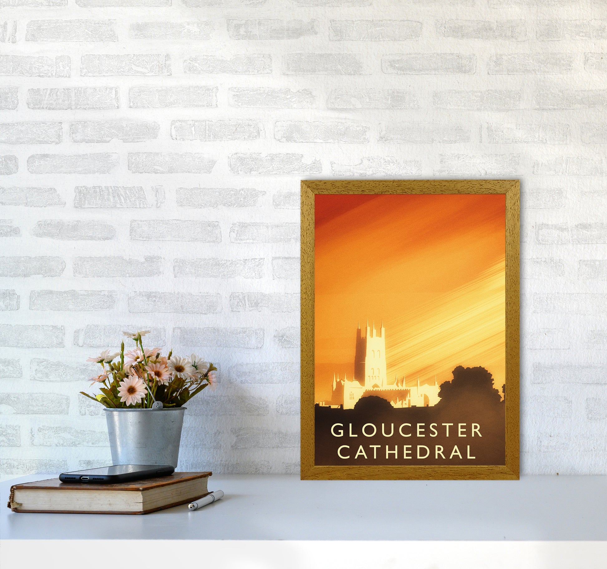 Gloucester Cathedral portrait Travel Art Print by Richard O'Neill A3 Print Only