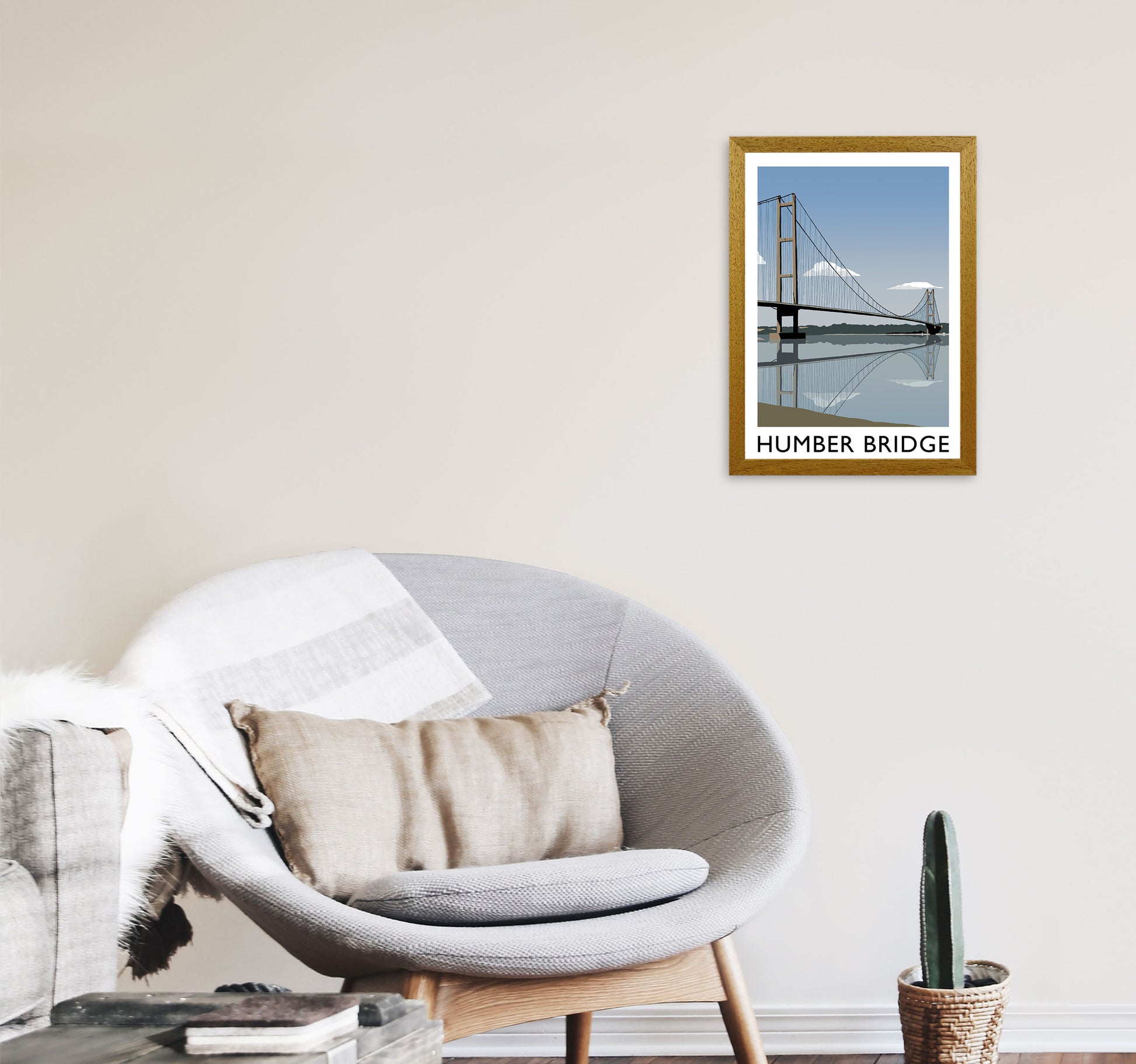 Humber Bridge Framed Digital Art Print by Richard O'Neill A3 Print Only