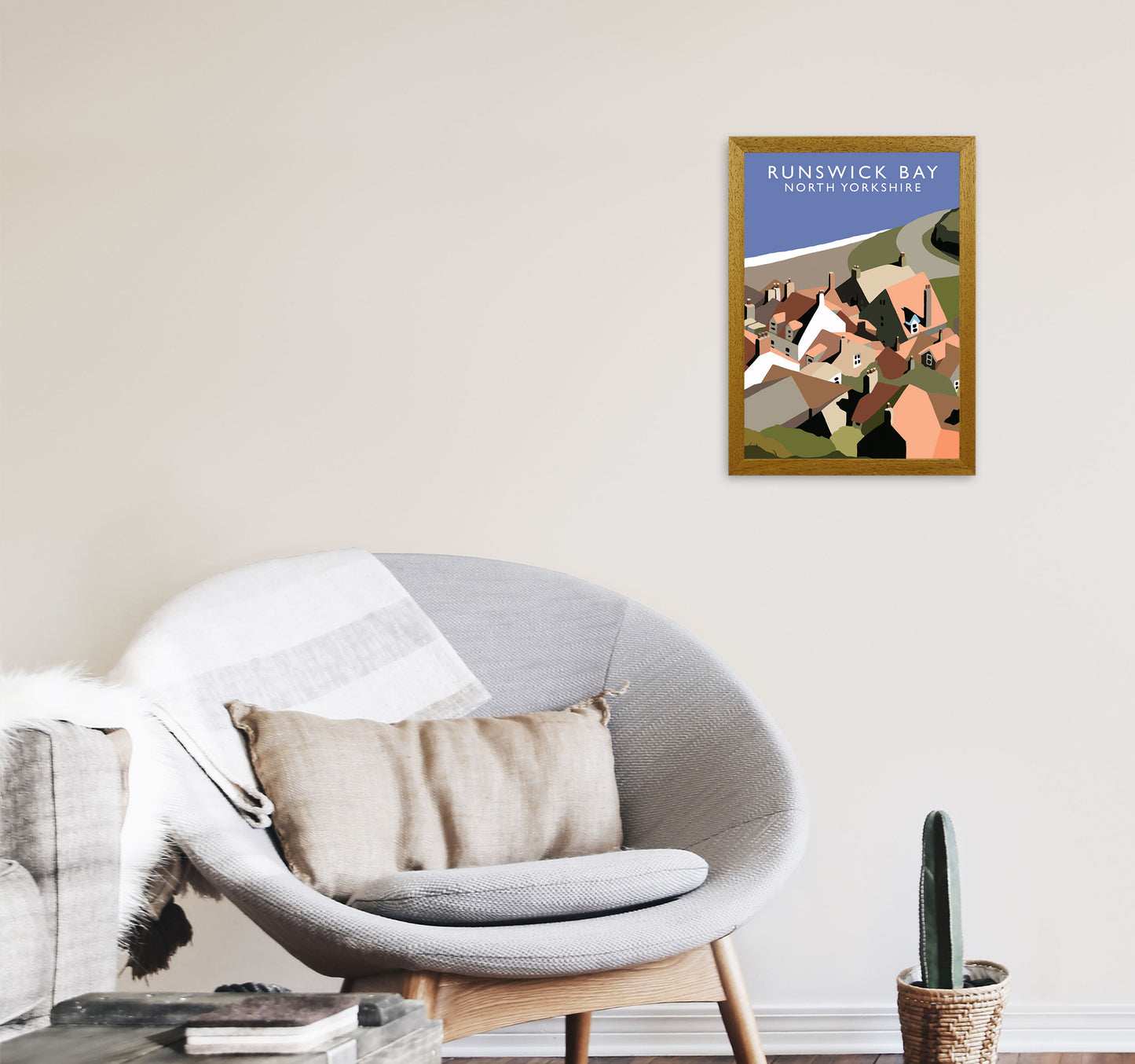 Runswick Bay North Yorkshire Art Print by Richard O'Neill A3 Print Only