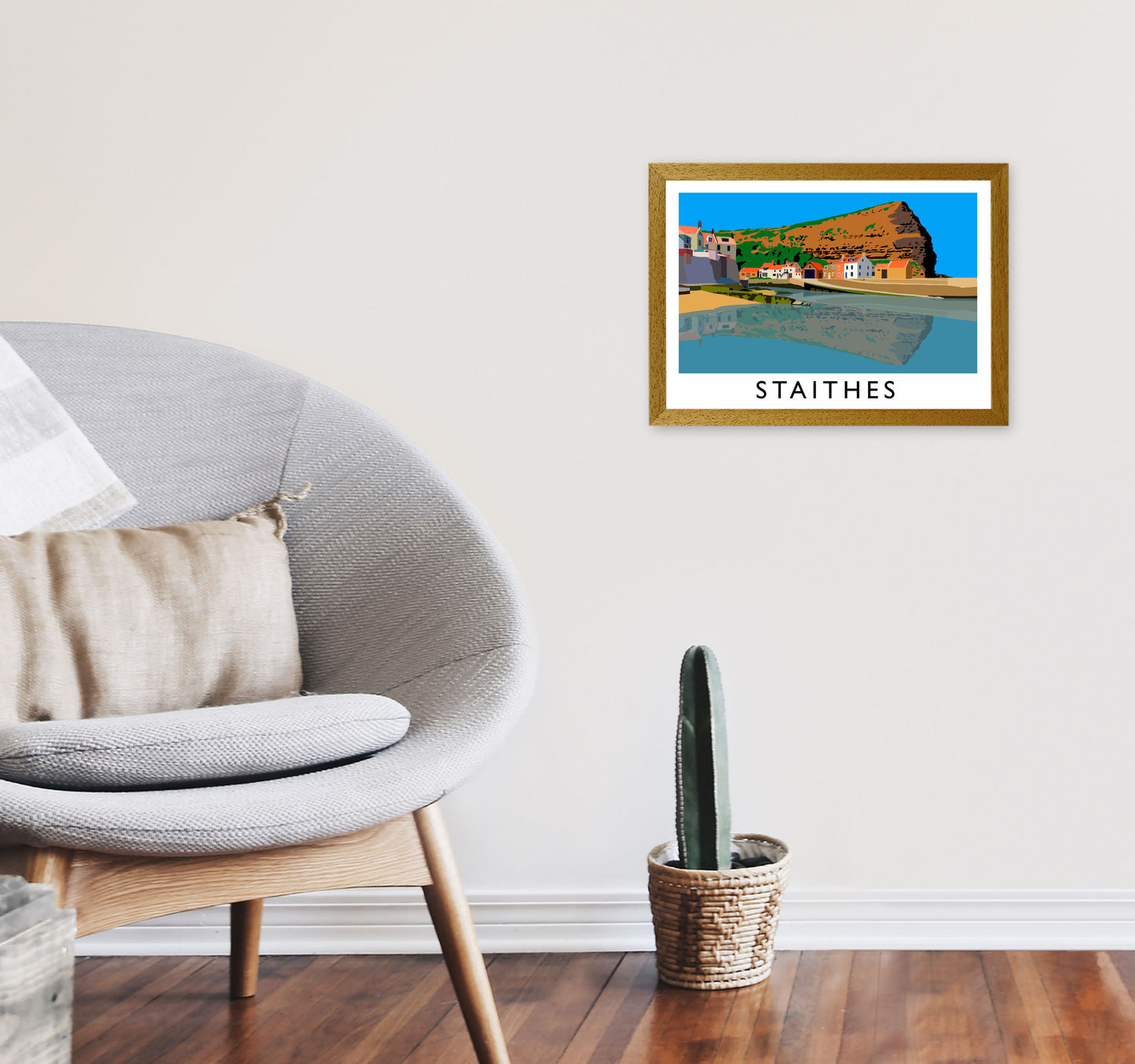 Staithes Art Print by Richard O'Neill A3 Print Only