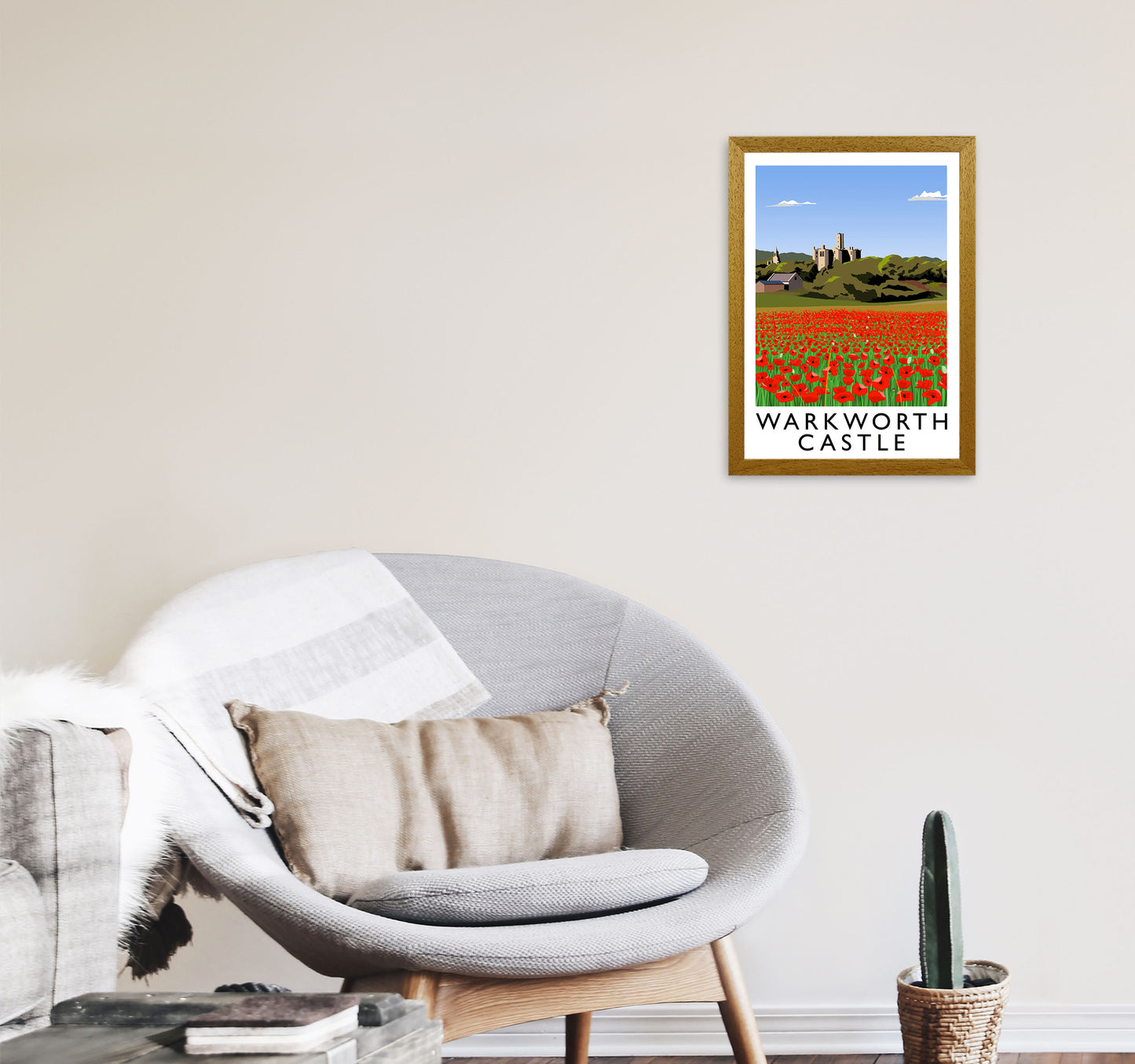 Warkworth Castle Art Print by Richard O'Neill A3 Print Only