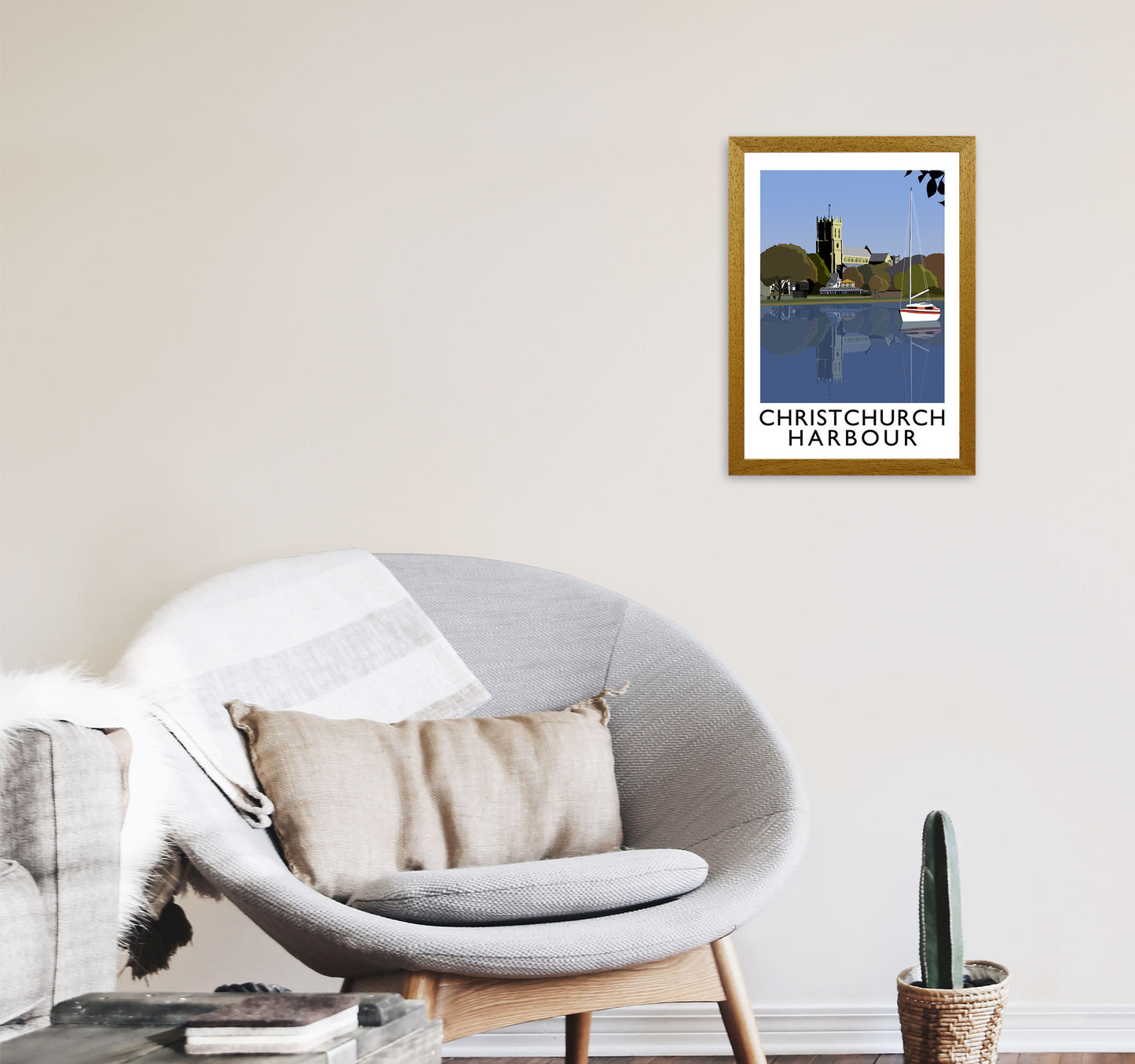 Christchurch Harbour Framed Digital Art Print by Richard O'Neill A3 Print Only