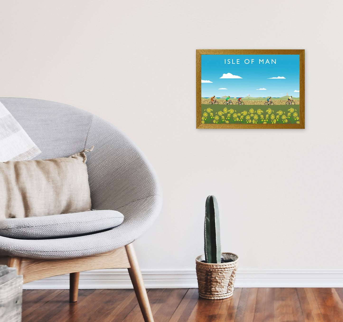 Isle Of Man Cycling (Landscape) by Richard O'Neill A3 Print Only