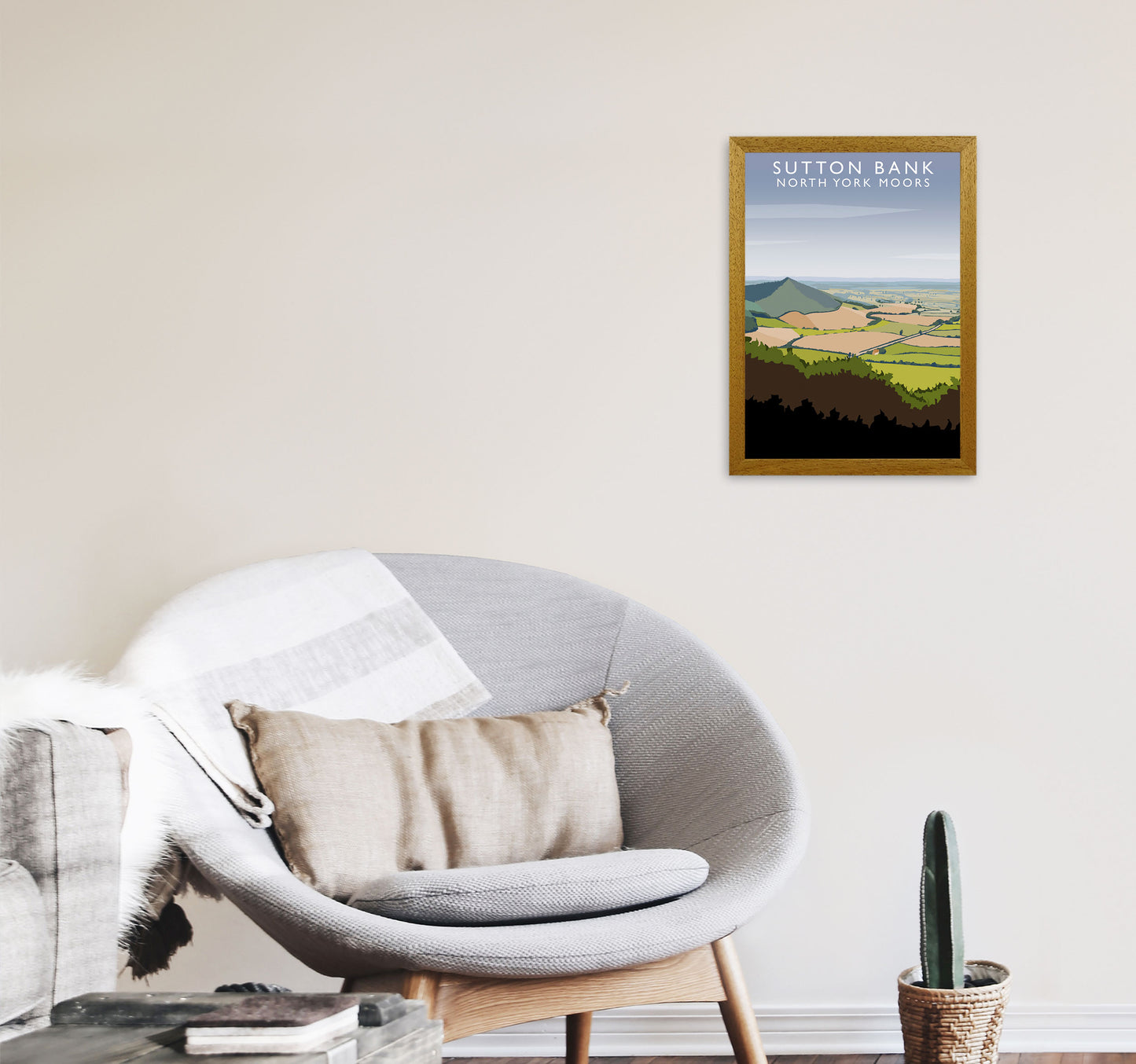 Sutton Bank (Portrait) by Richard O'Neill Yorkshire Art Print, Travel Poster A3 Print Only