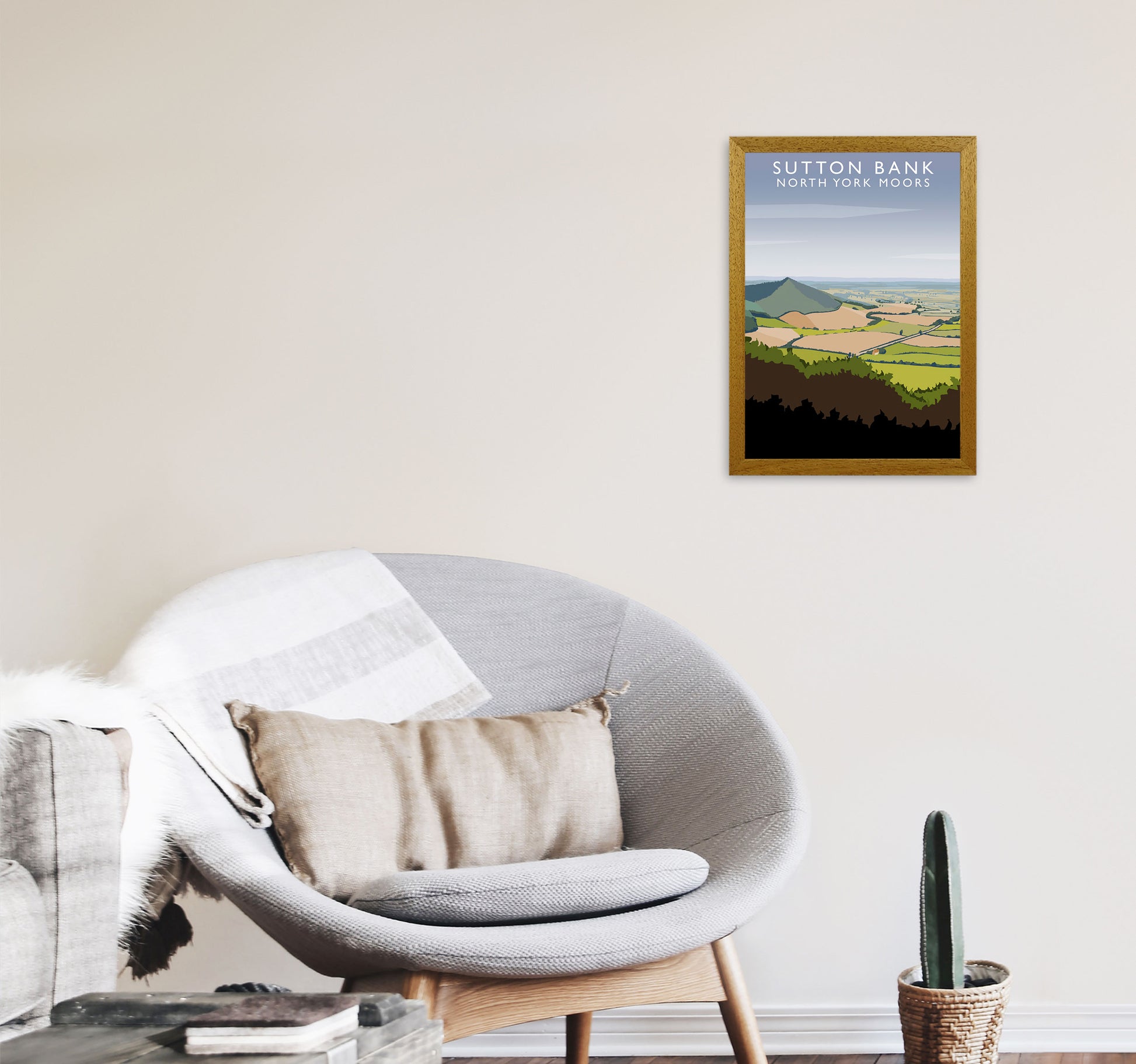 Sutton Bank (Portrait) by Richard O'Neill Yorkshire Art Print, Travel Poster A3 Print Only