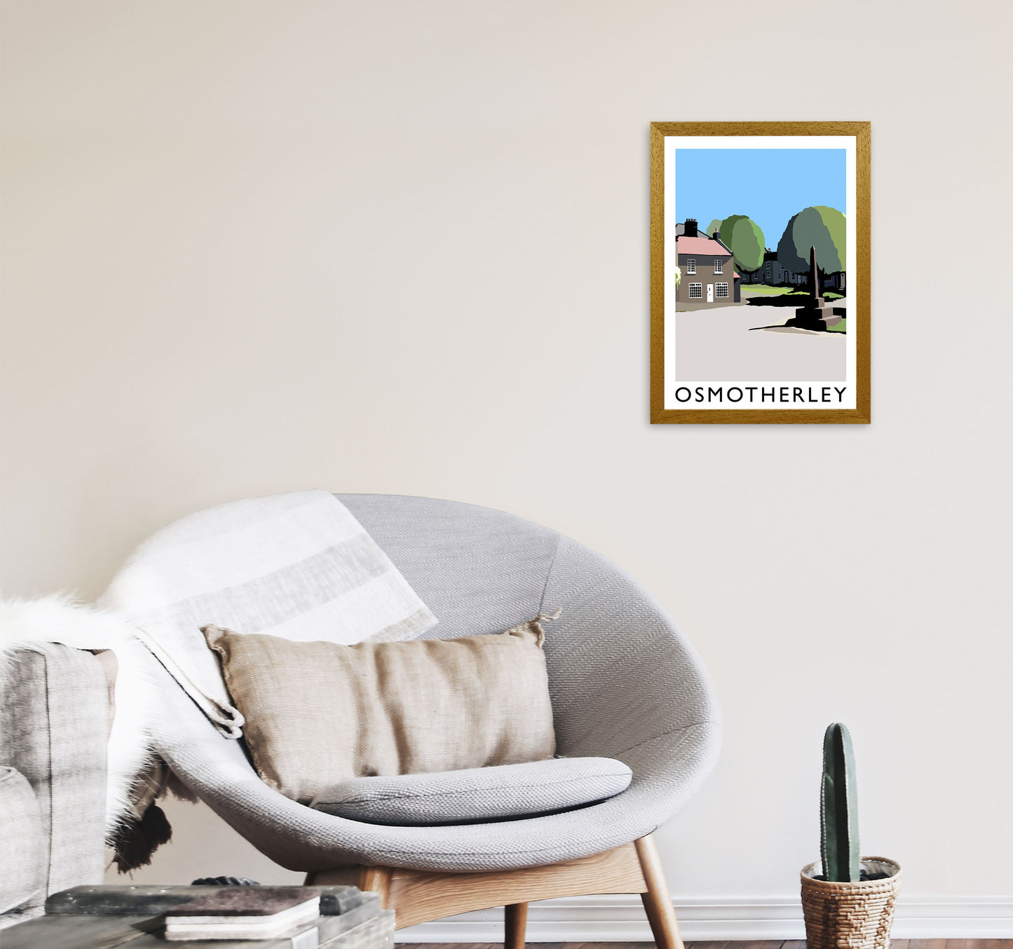 Osmotherley Travel Art Print by Richard O'Neill, Framed Wall Art A3 Print Only