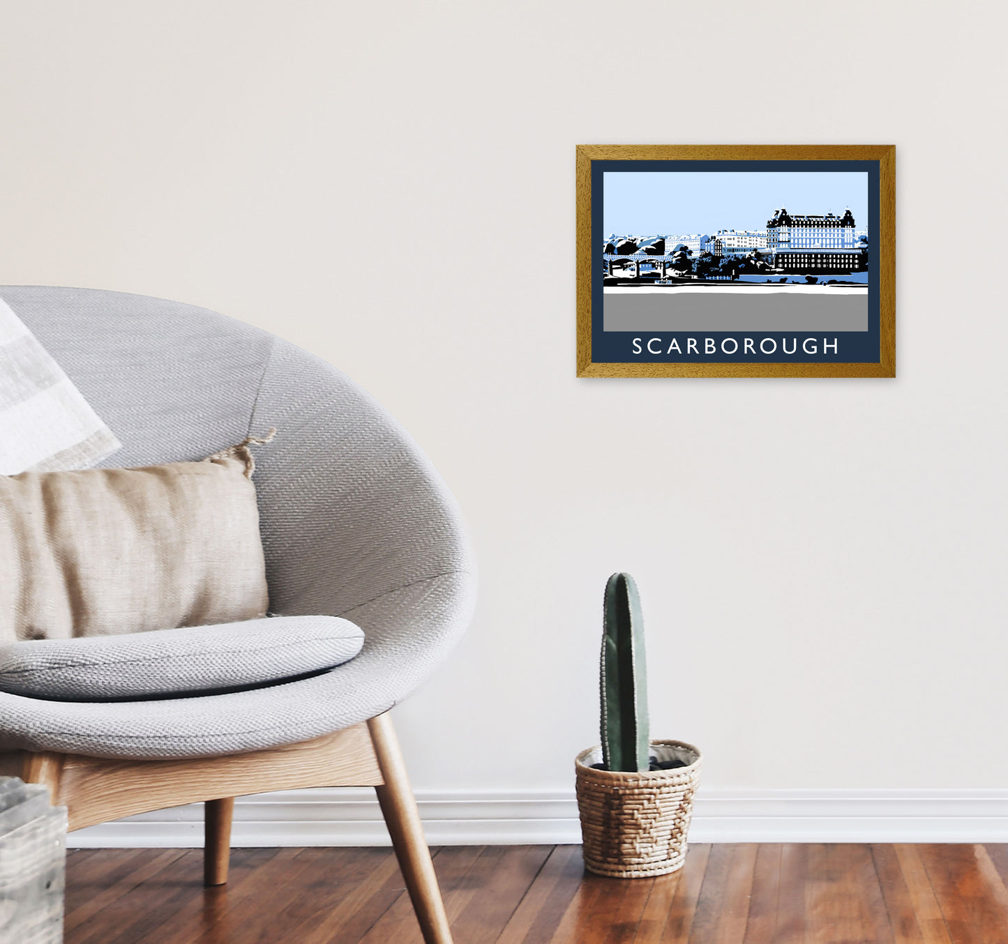 Scarborough Travel Art Print by Richard O'Neill, Framed Wall Art A3 Print Only