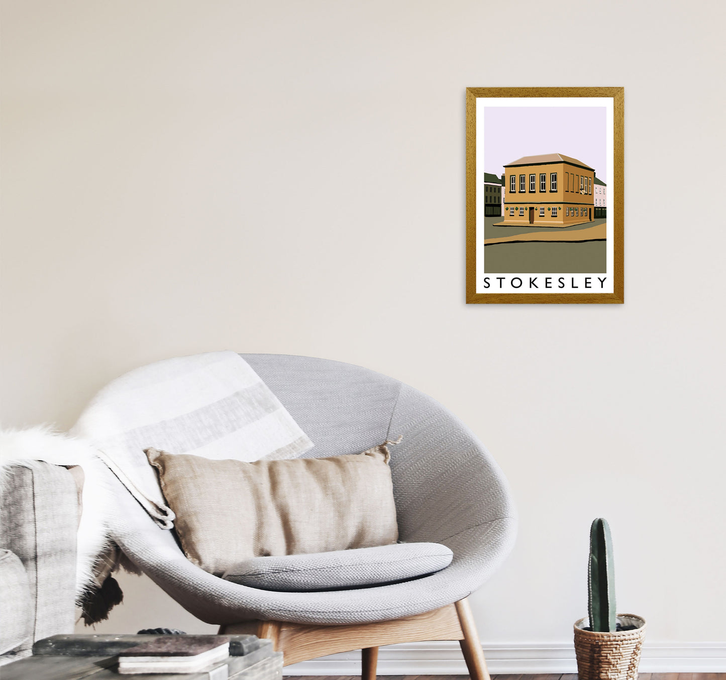 Stokesley Travel Art Print by Richard O'Neill, Framed Wall Art A3 Print Only