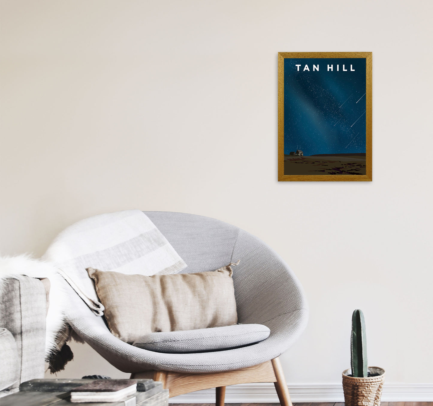 Tan Hill Travel Art Print by Richard O'Neill, Framed Wall Art A3 Print Only