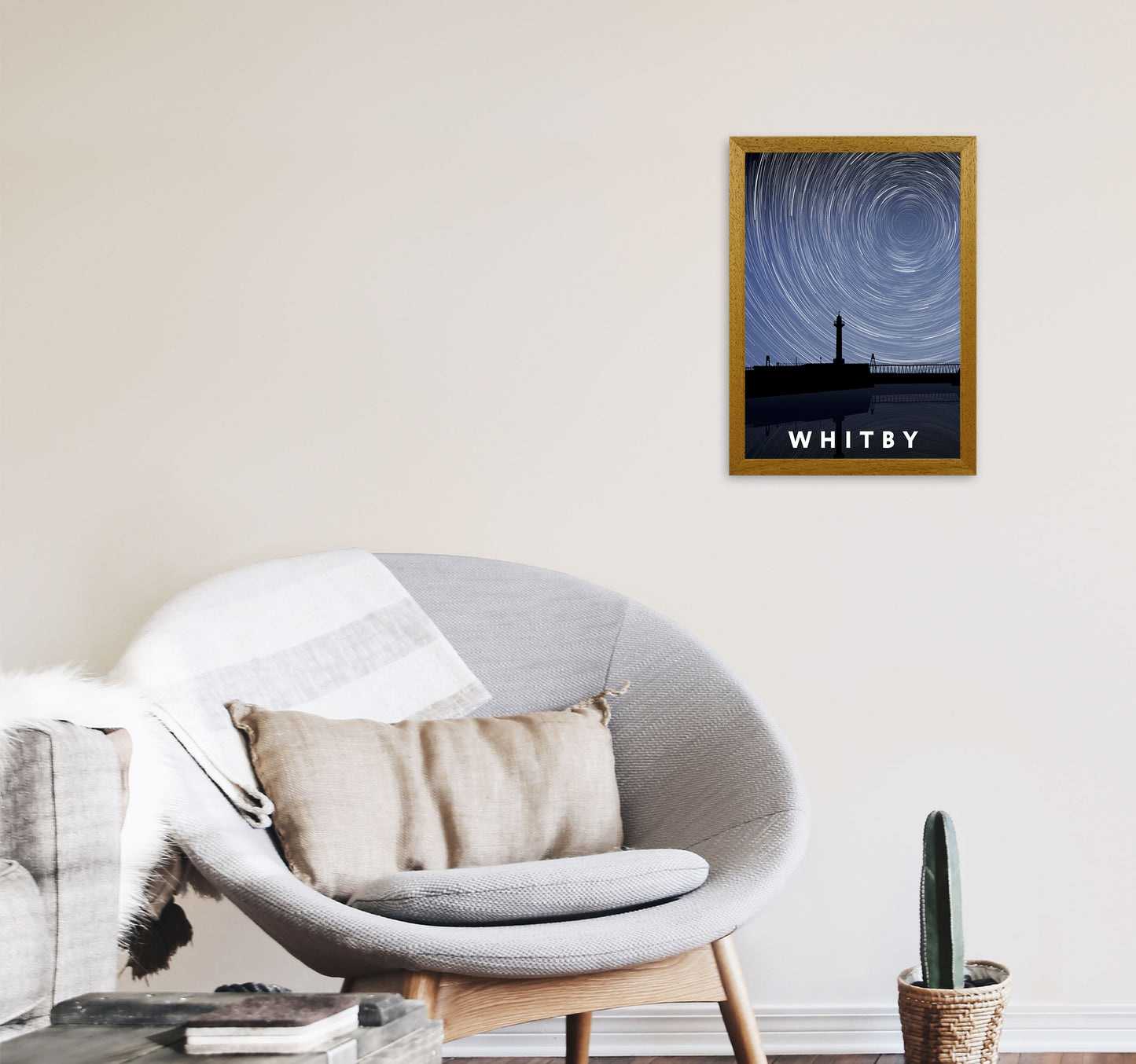 Whitby Digital Art Print by Richard O'Neill, Framed Wall Art A3 Print Only