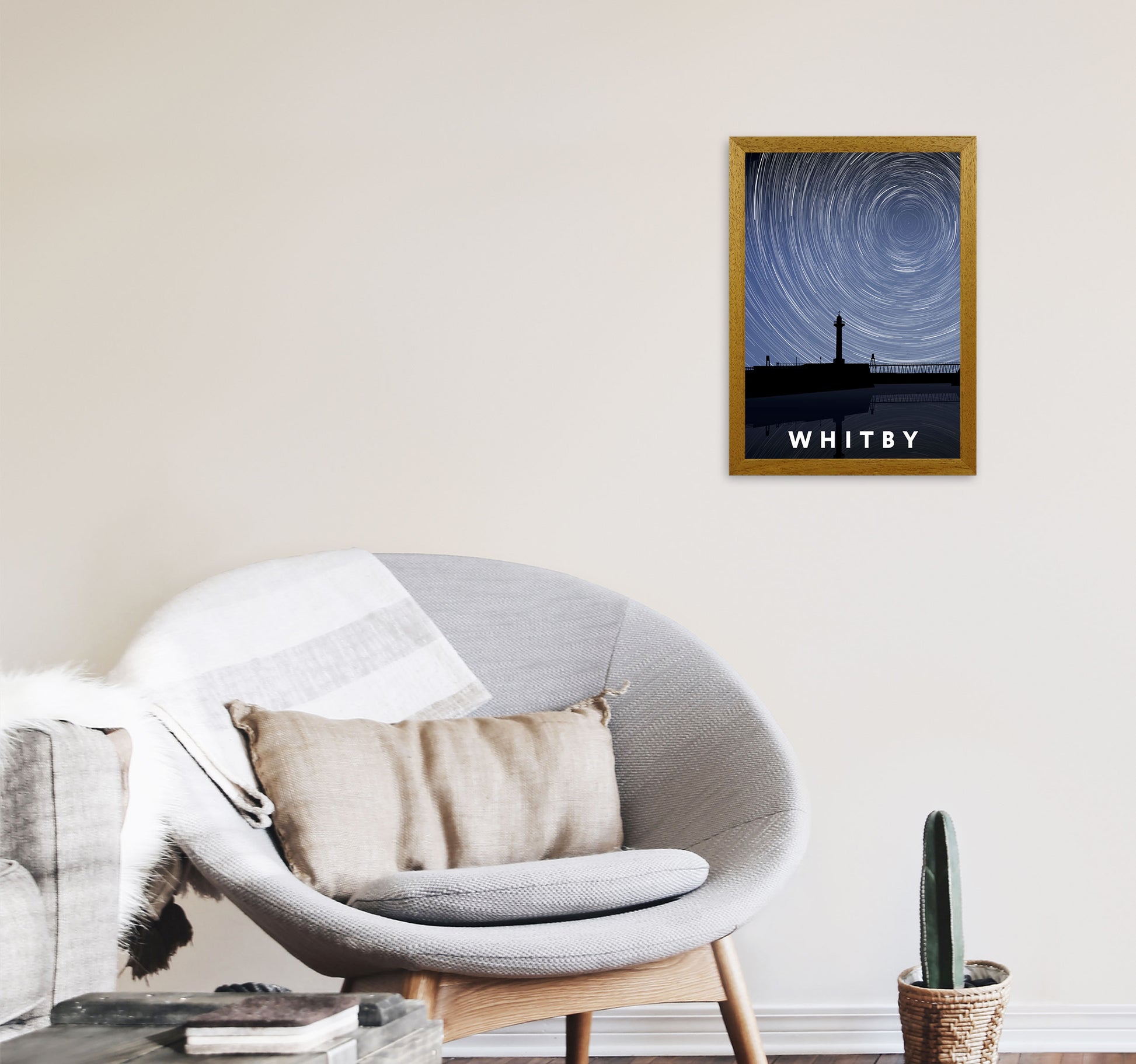 Whitby Digital Art Print by Richard O'Neill, Framed Wall Art A3 Print Only