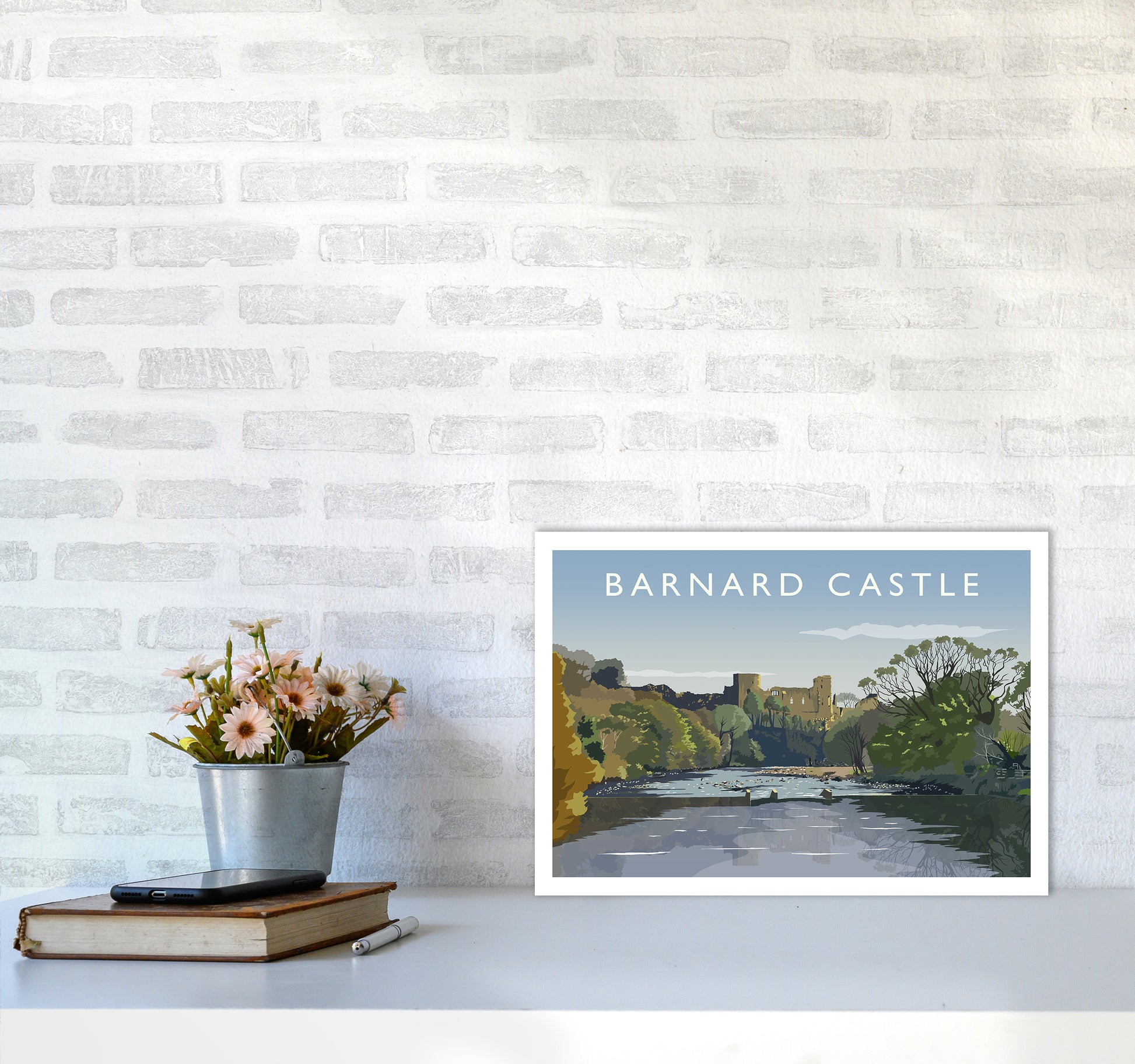 Barnard Castle 2 Art Print by Richard O'Neill A3 Black Frame